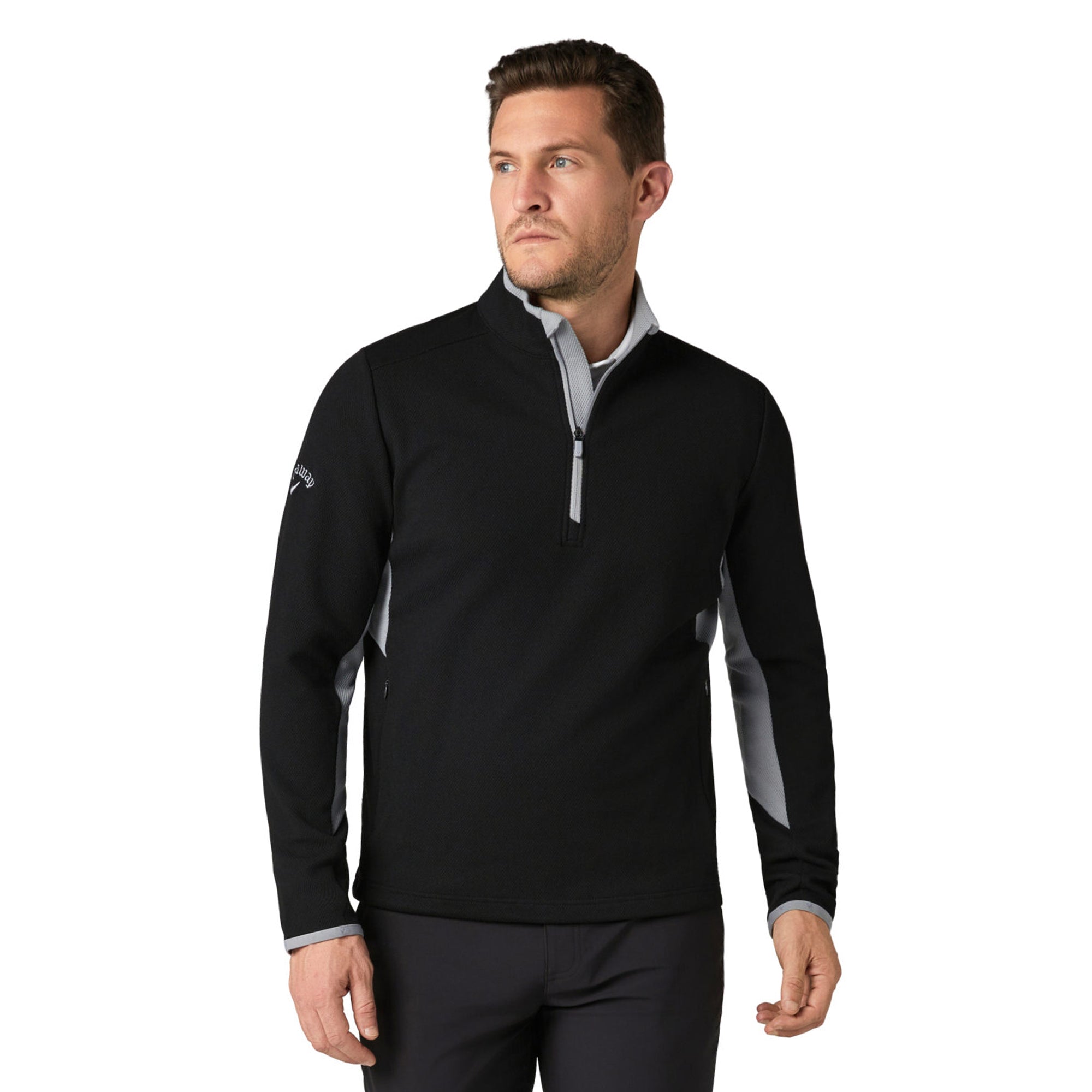 Callaway Golf Blocked 1/4 Zip Pullover - Caviar 002