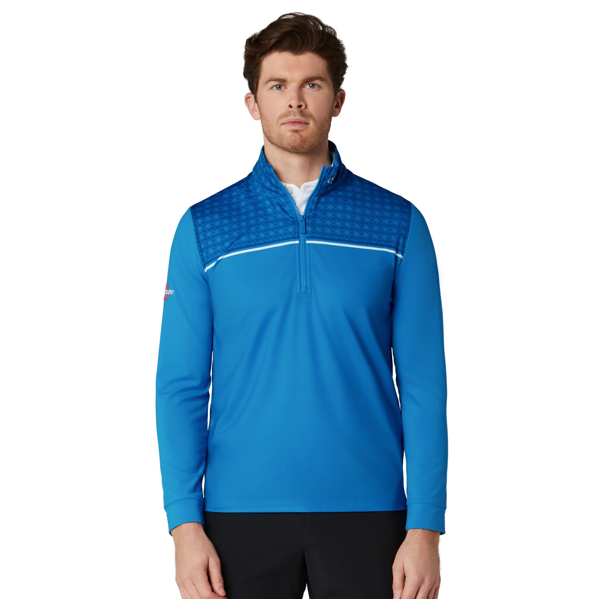 Callaway Golf Printed Block 1/4 Zip Pullover - Brilliant Blue 431