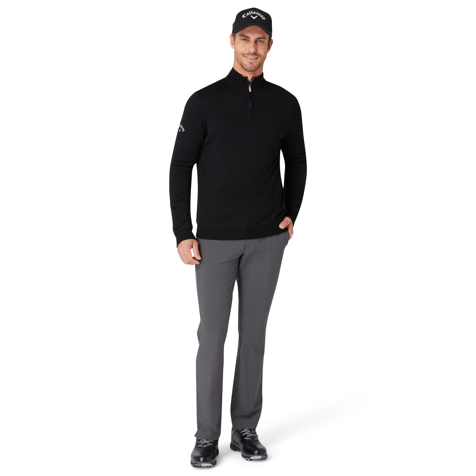 Callaway Golf Windstopper 1/4 Zip Sweater - Black Ink 019