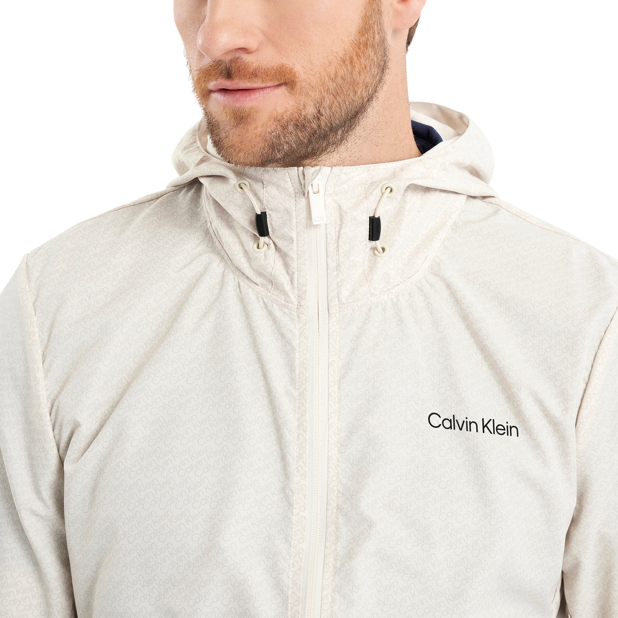 Calvin Klein Golf Printed Windbreaker Jacket - Turtledove 