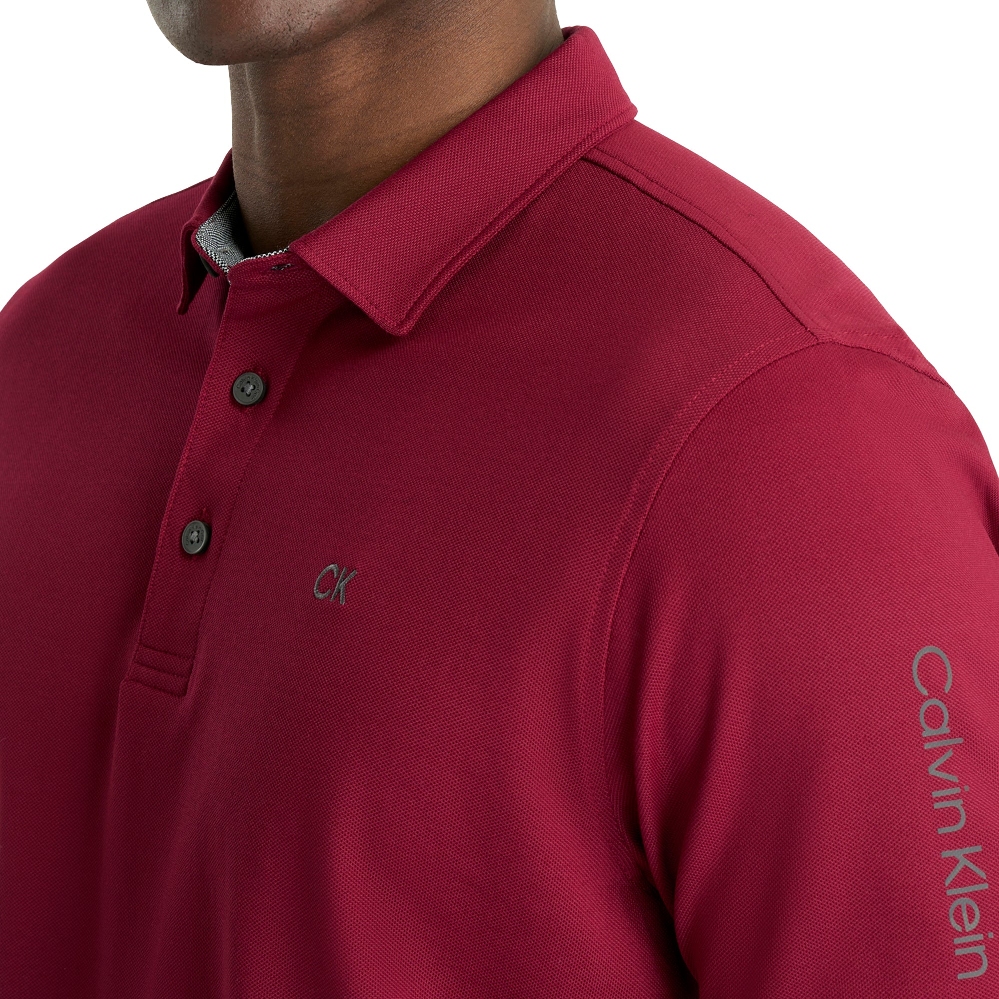 calvin klein burgundy slim fit dress shirt Calvin Klein Golf Uni Short Sleeve Polo Red XL Man