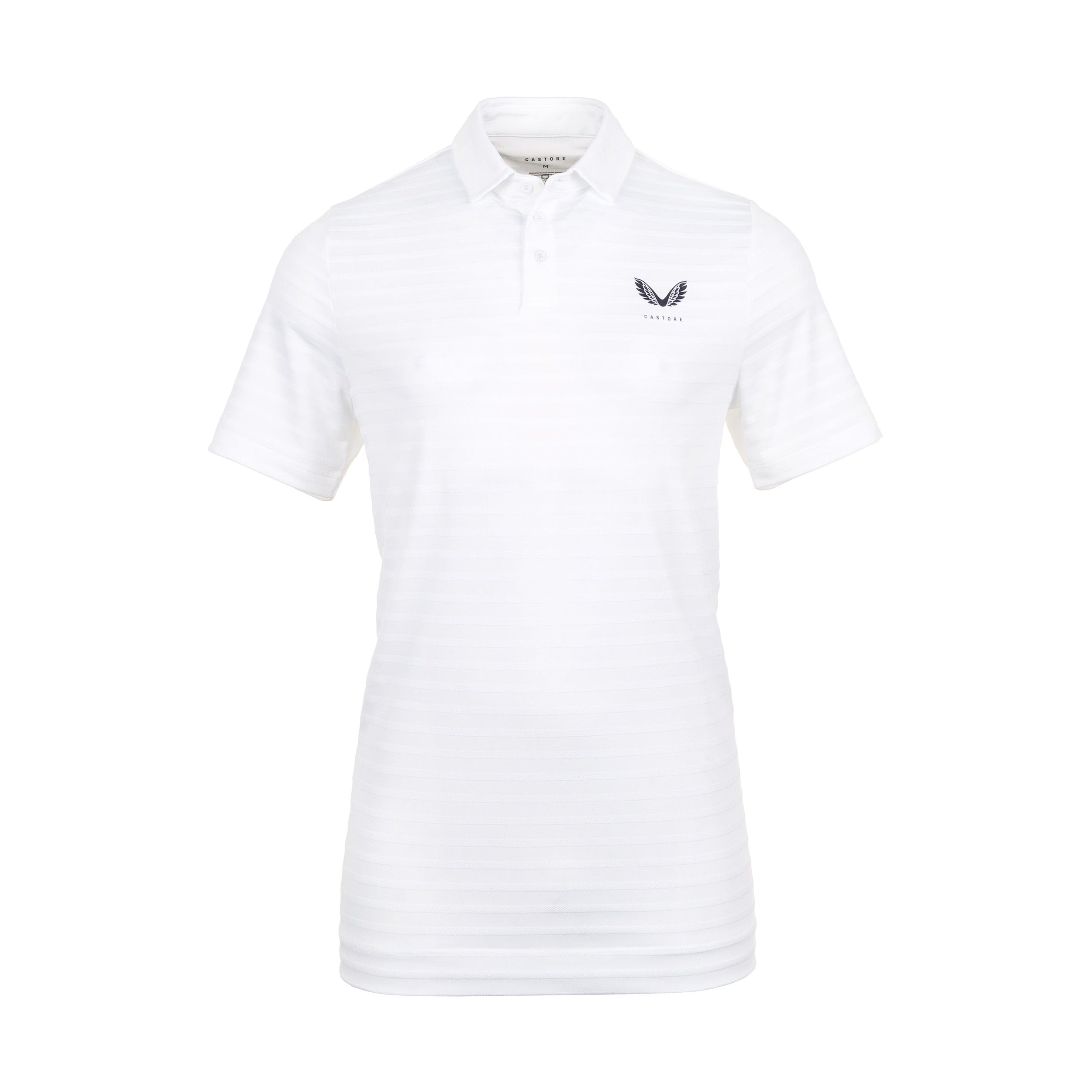 Castore Golf Textured Pique Stripe Polo Shirt - White 020