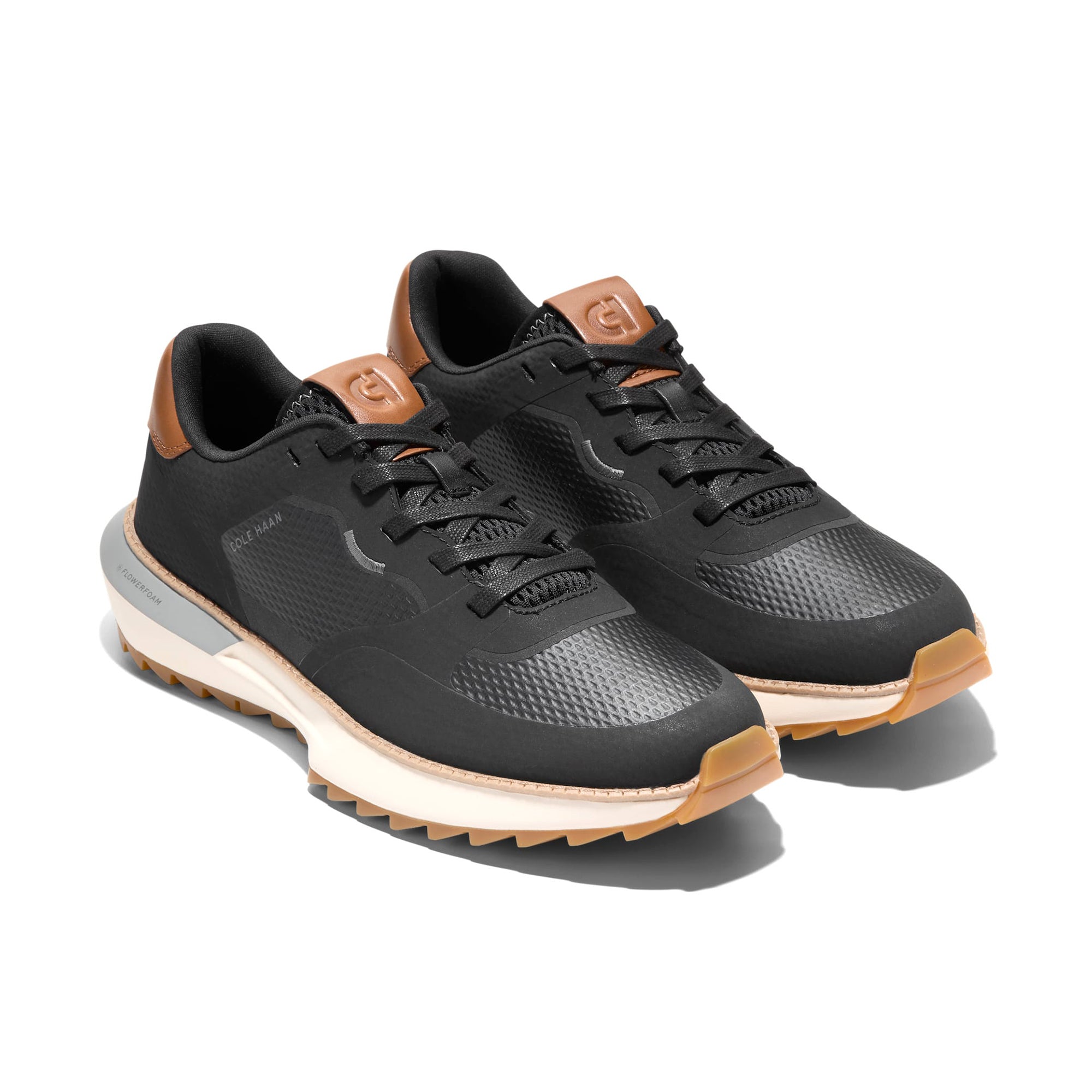 Cole Haan GrandPro Ashland II Golf Shoes - Black/New Caramel/Ivory