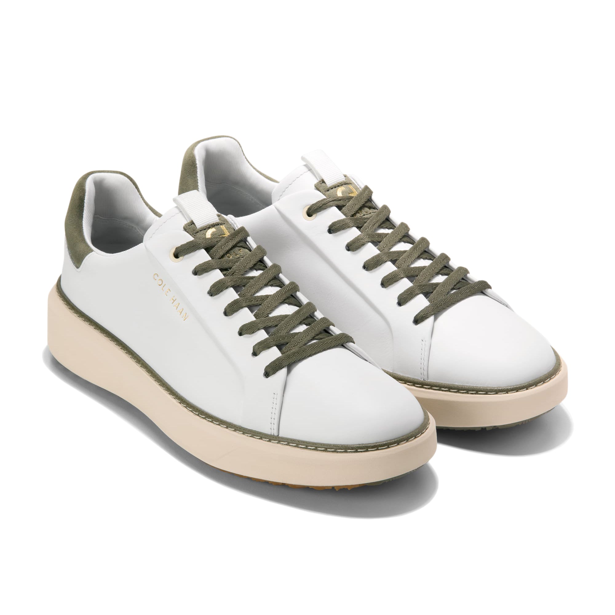 Cole Haan GrandPro Topspin Golf Shoes - White/Dusty Olive/Angora Cole Haan GrandPro Topspin Golf Shoes - White/Dusty Olive/Angora