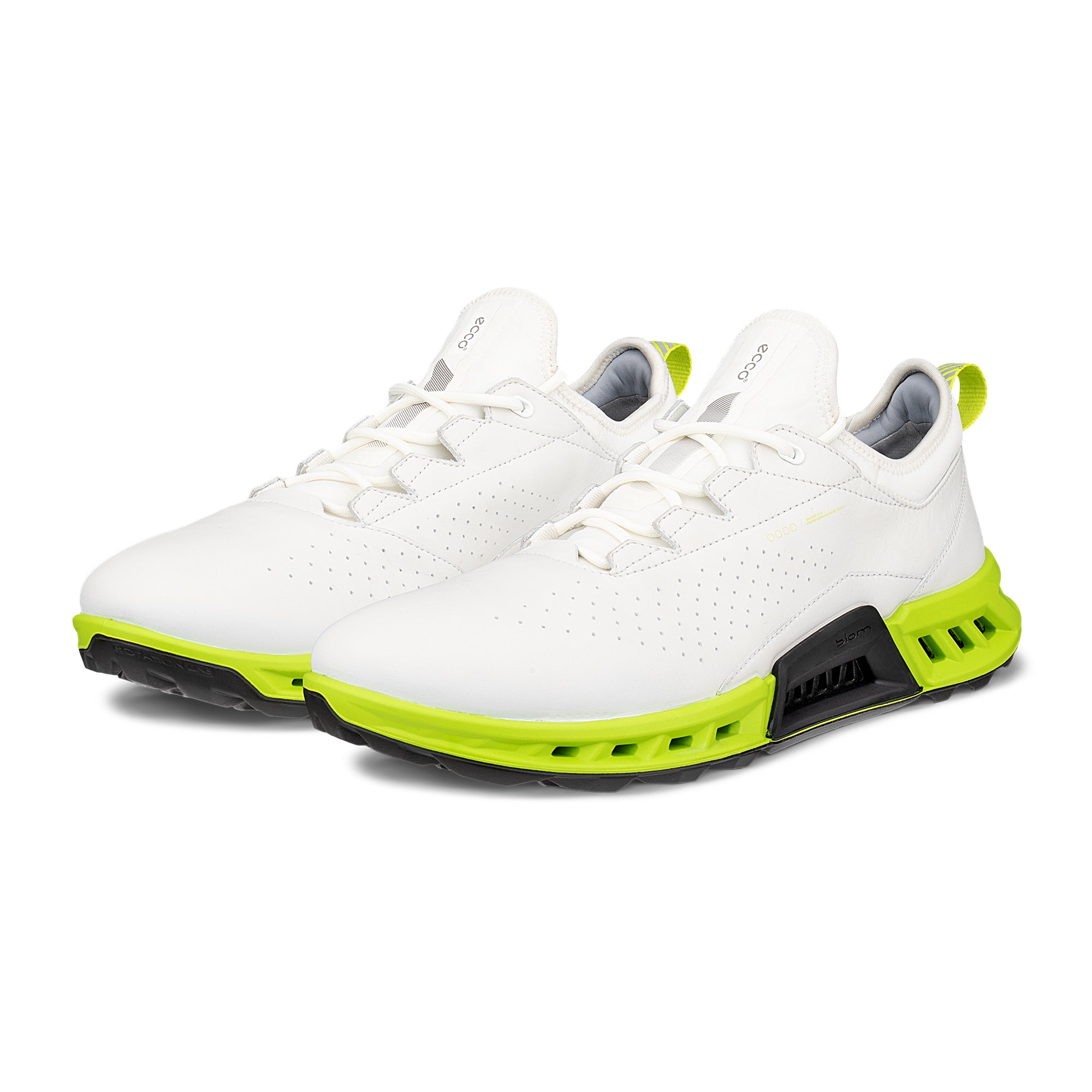 Ecco Biom C4 Gore-Tex Golf Shoes - White/Lime Punch 55365 - 130404