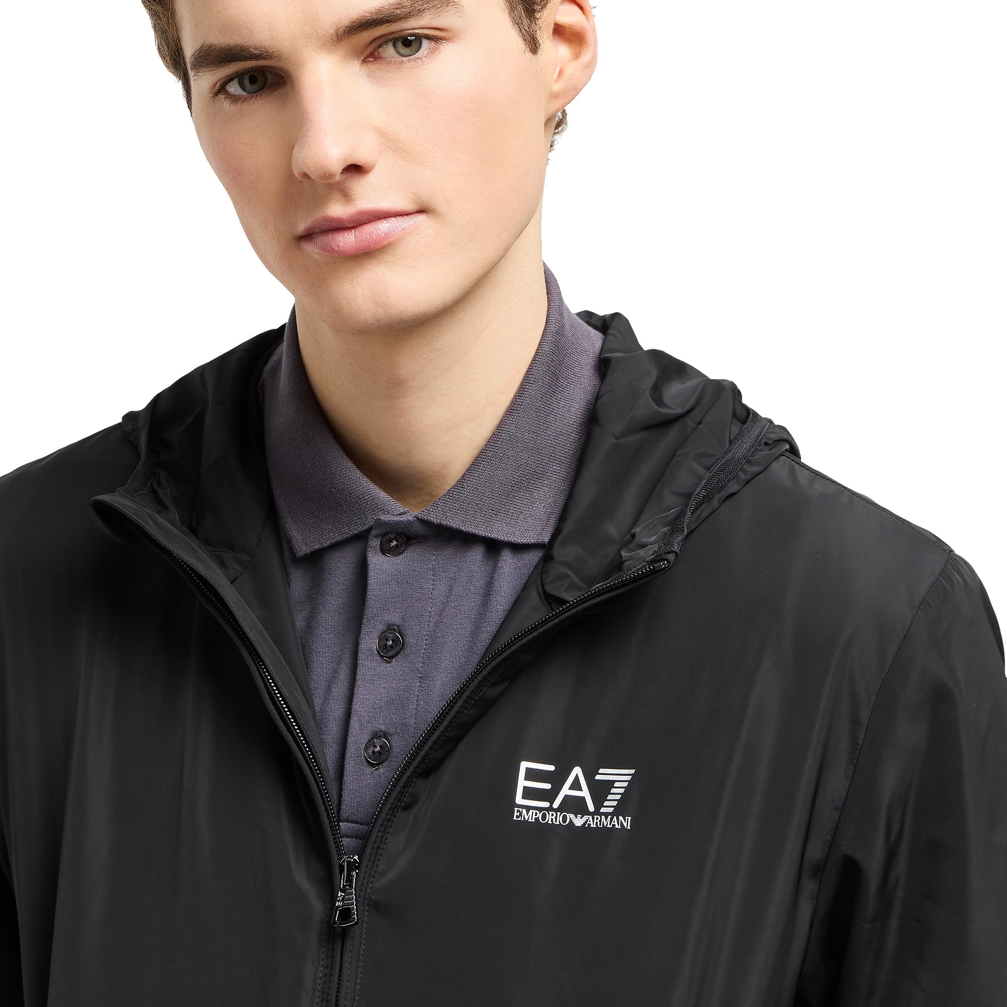 Emporio Armani EA7 Core Hooded Bomber Jacket - Black 1200 - PNGRZ