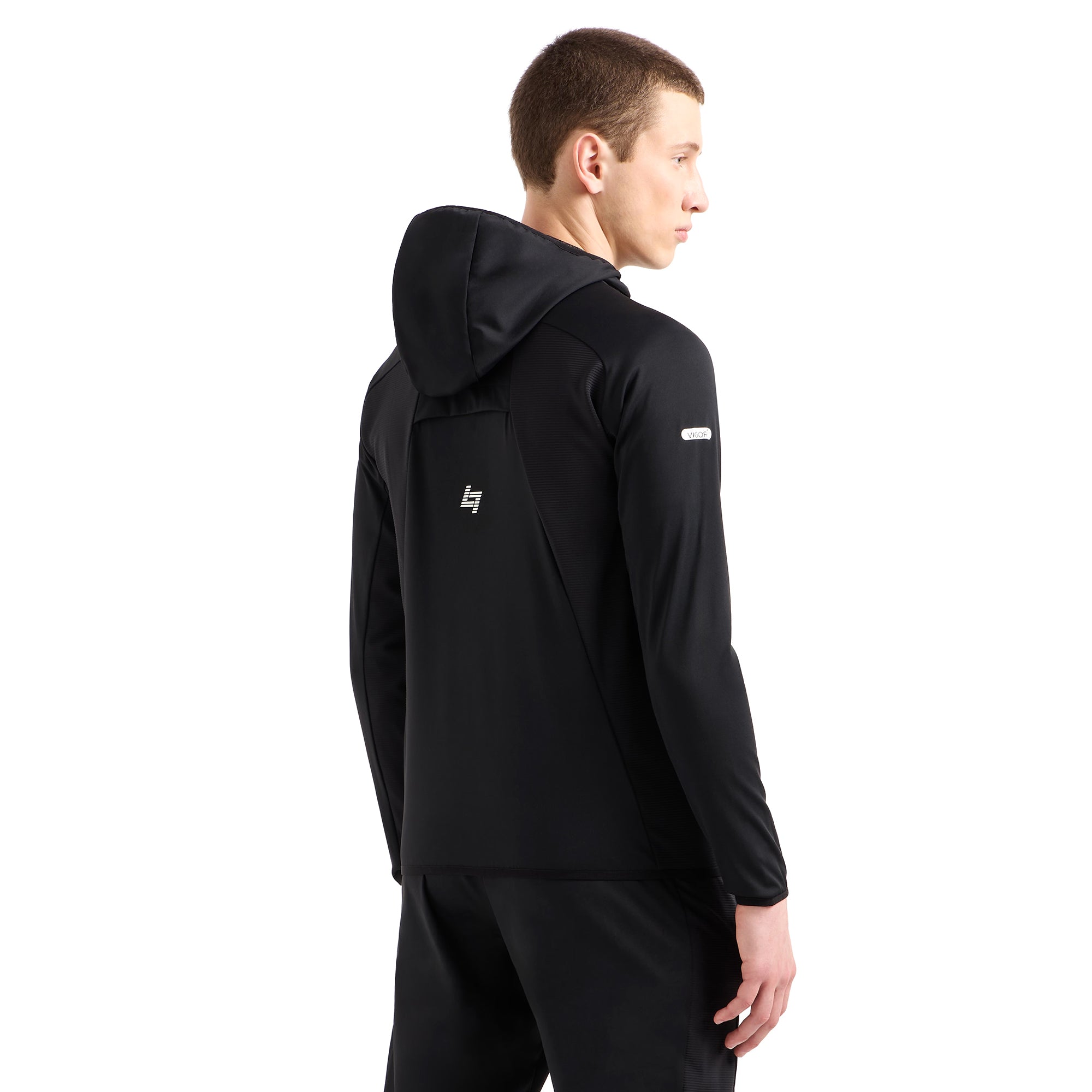 Emporio Armani EA7 Dynamic Athlete Hooded Sweatshirt - Black UC001