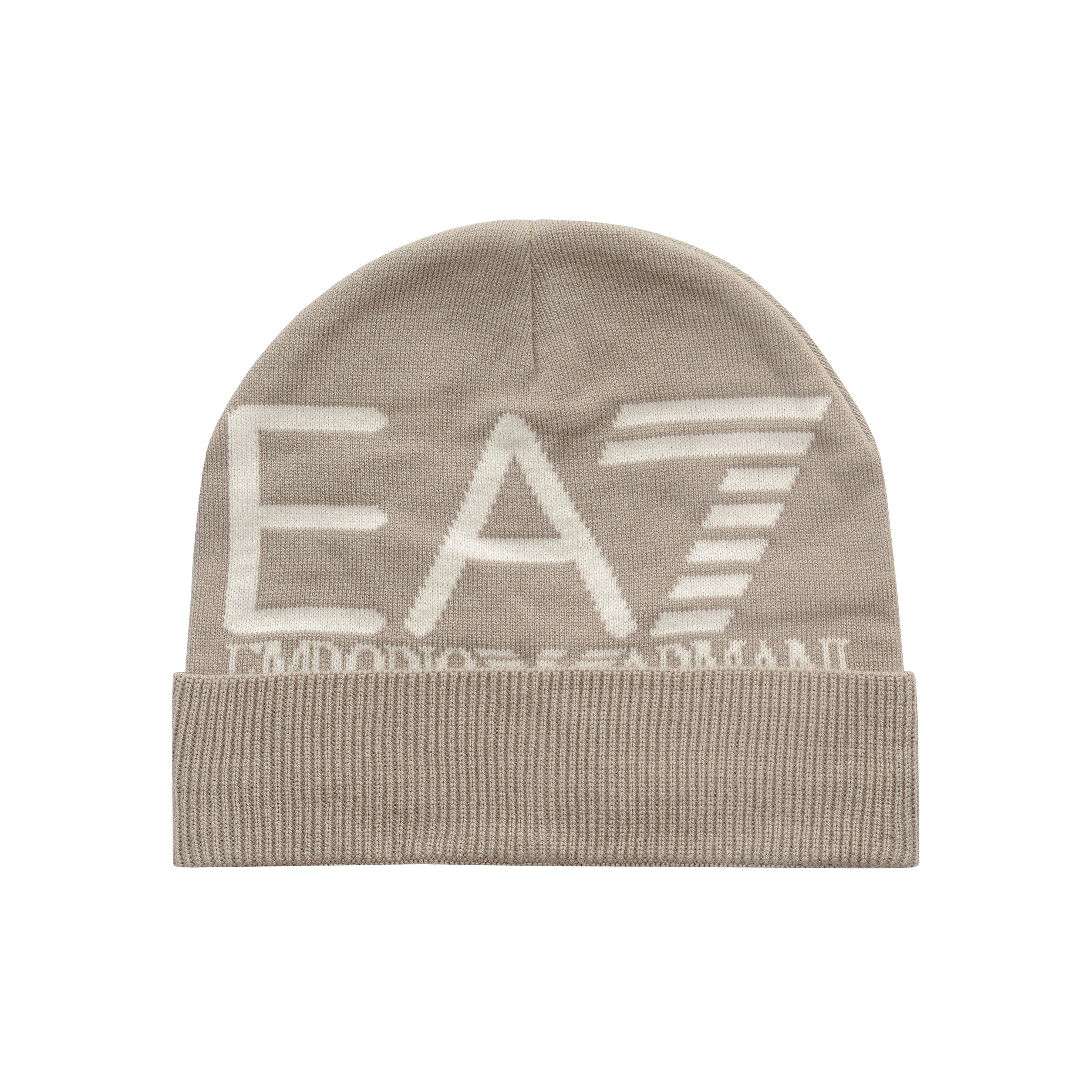 Emporio Armani EA7 Jacquard Knit Beanie CC200 240127 Silver Cloud
