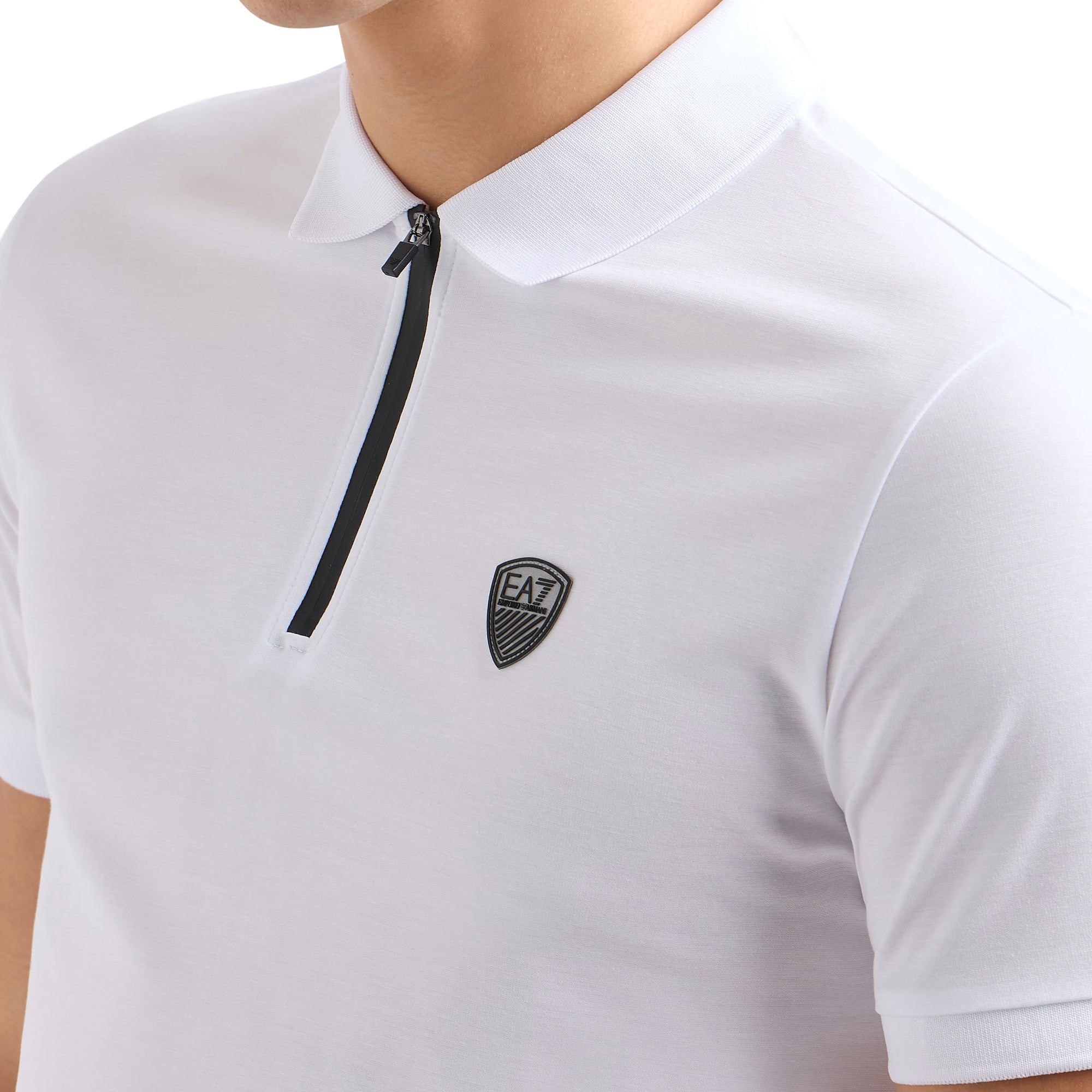 Emporio Armani EA7 Premium Shield Polo Shirt White 1100 8NPF13
