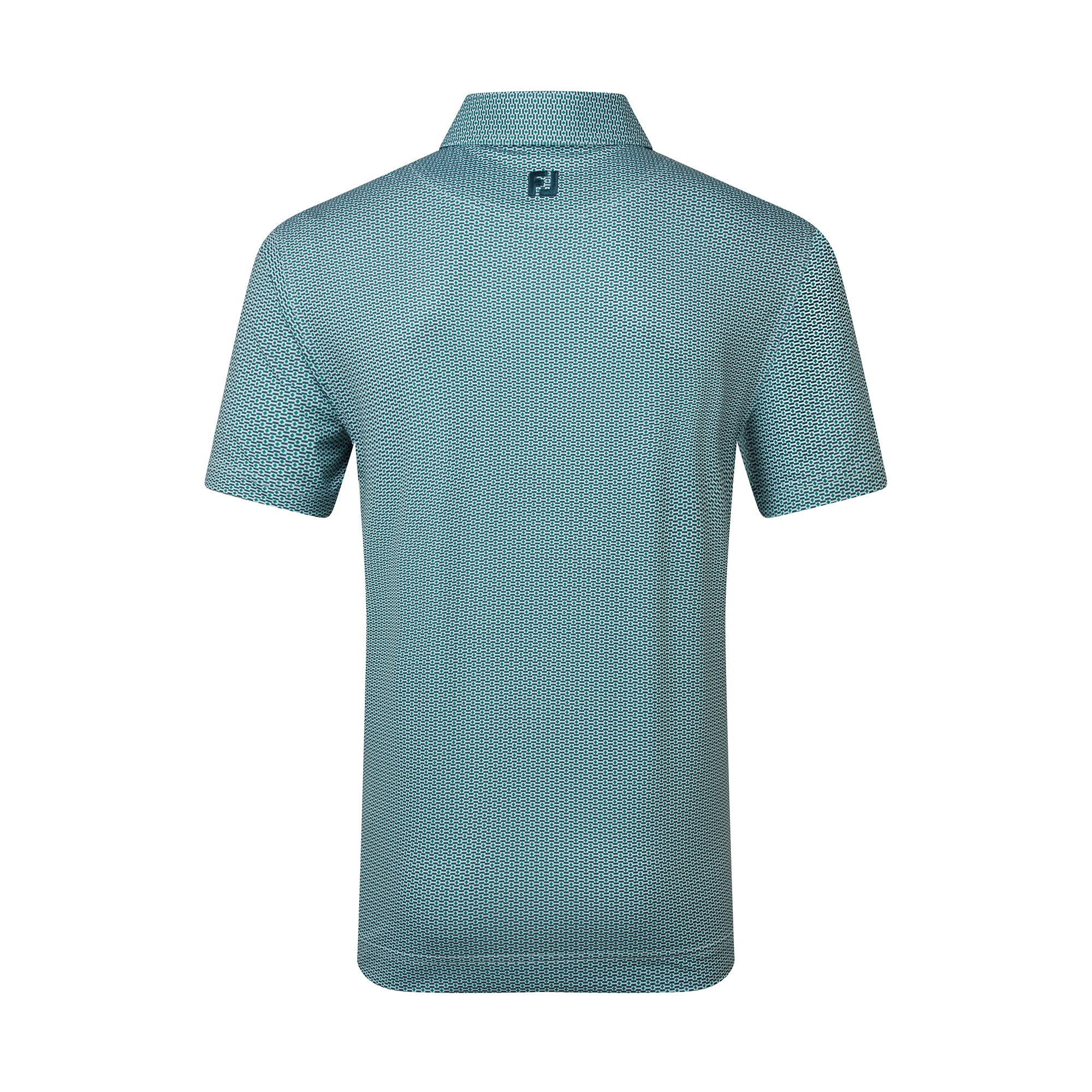 FootJoy FJ Nautical Flag Print Lisle Shirt - Field Green/Navy