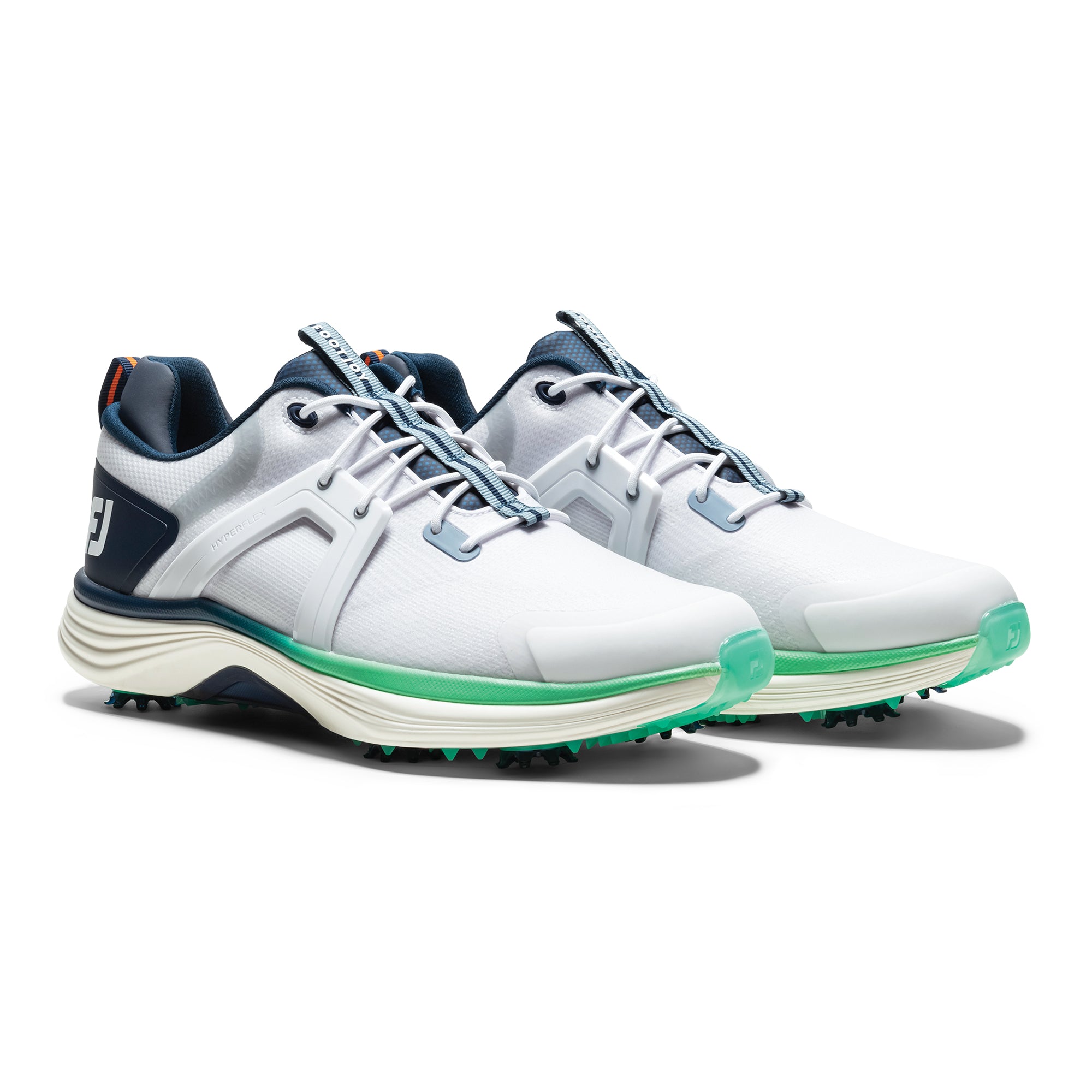 【美品】FootJoy ゴルフシューズ ホワイト/ブルー/グリーン FootJoy HyperFlex Golf Shoes - White/Navy/Green - 55489 - Function18