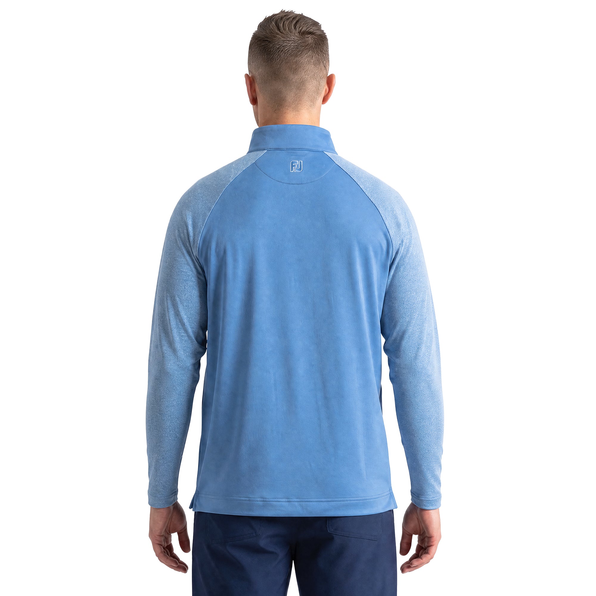FootJoy Raglan H Block Chill Out Golf Pullover - Riviera Blue