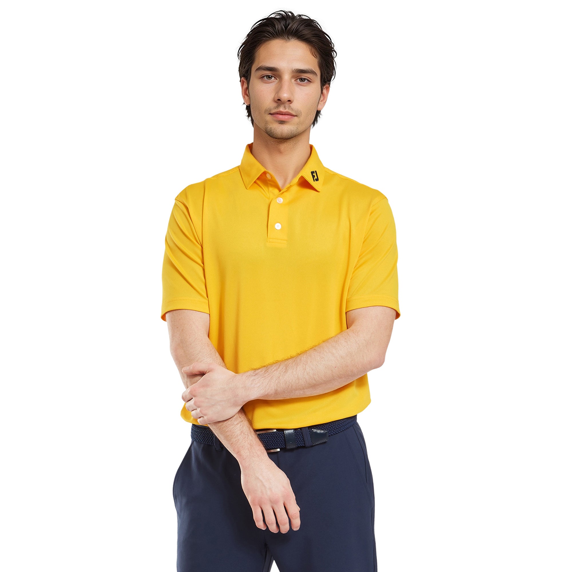 FootJoy Stretch Pique Solid Golf Shirt - Taxi - 34078