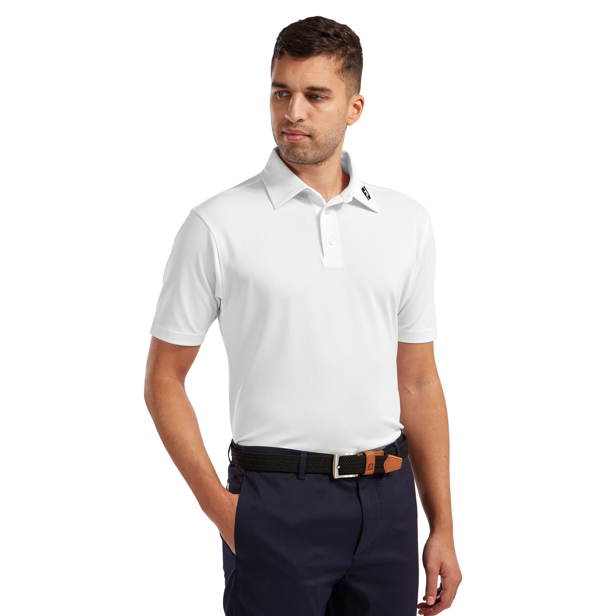 FootJoy Stretch Pique Solid Golf Shirt White 91823 Function18