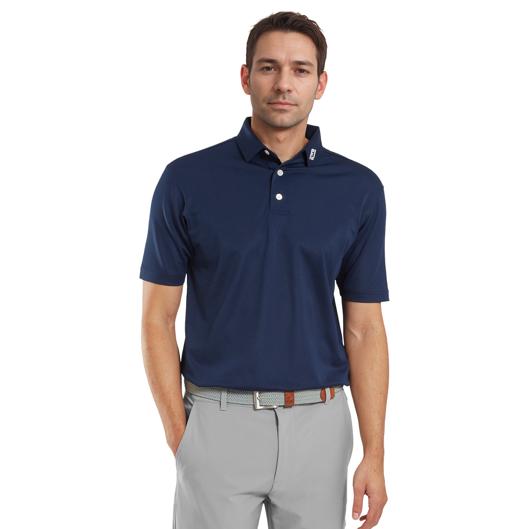 FootJoy Stretch Pique Solid Golf Shirt Navy 91824 Function18