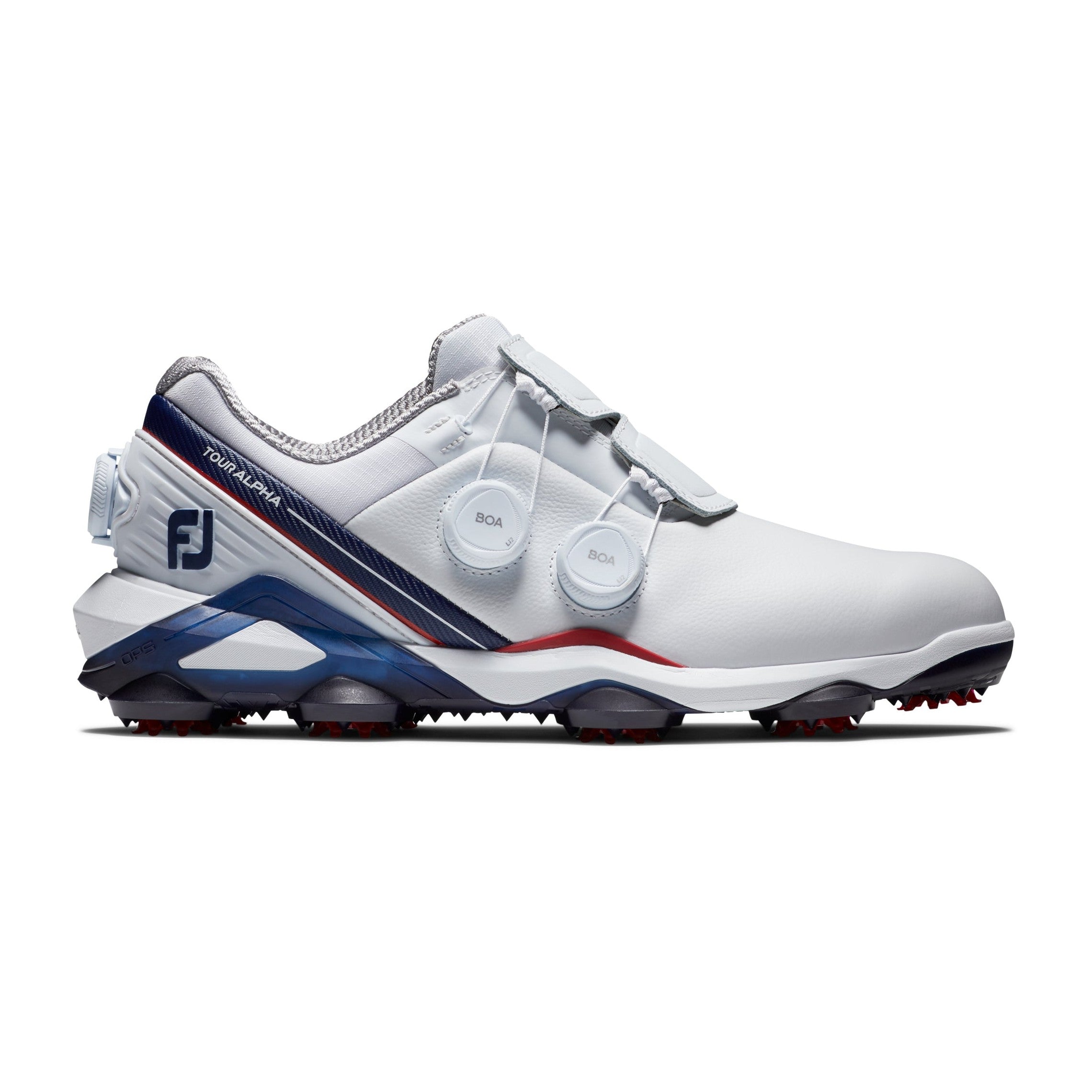 FootJoy Tour Alpha Triple BOA Golf Shoes 55542 White Navy Red Function18 Restrictedgs