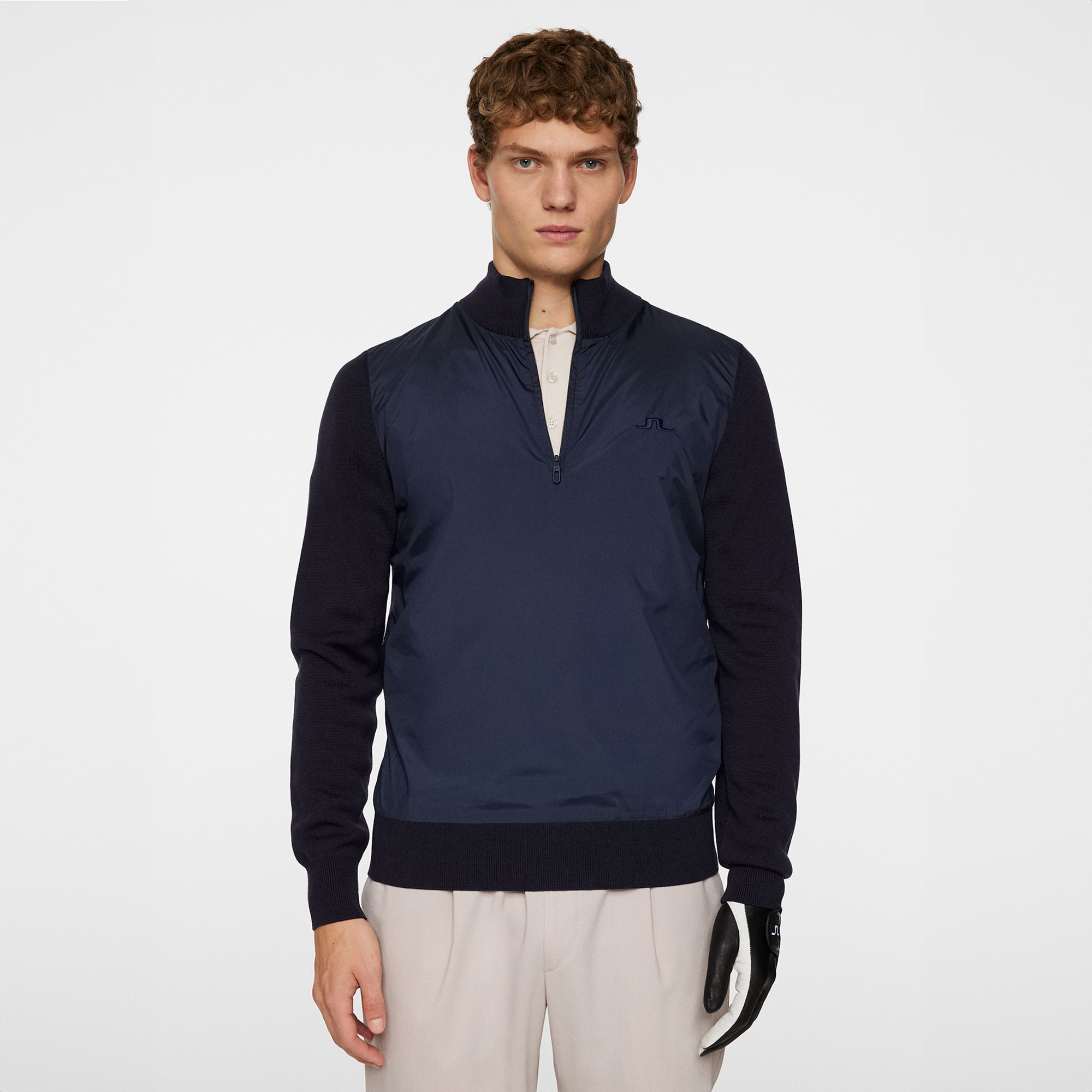 J.Lindeberg Golf x Glenmuir Rob Hybrid 1/4 Zip - JL Navy