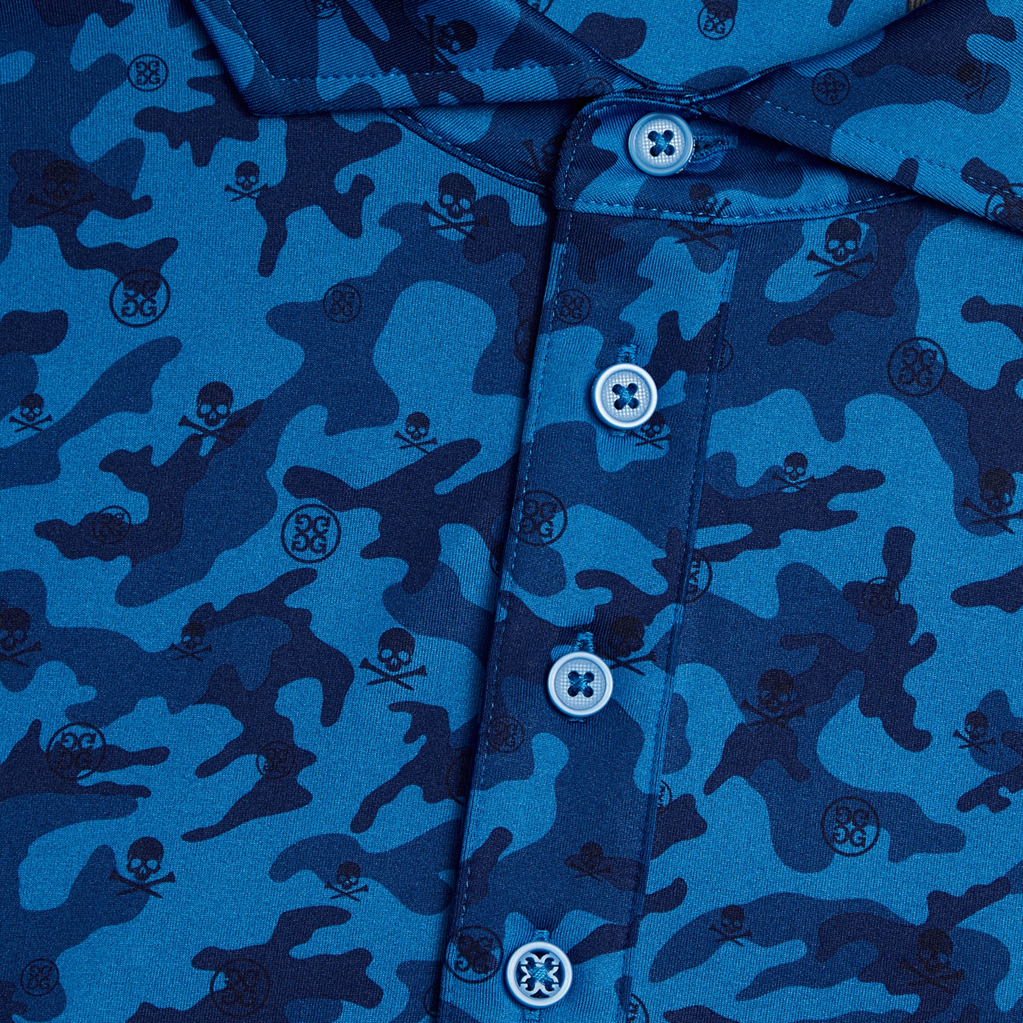 G/FORE Mapped Icon Camo Tech Jersey Polo - Lisbon/Snow - GMP000001