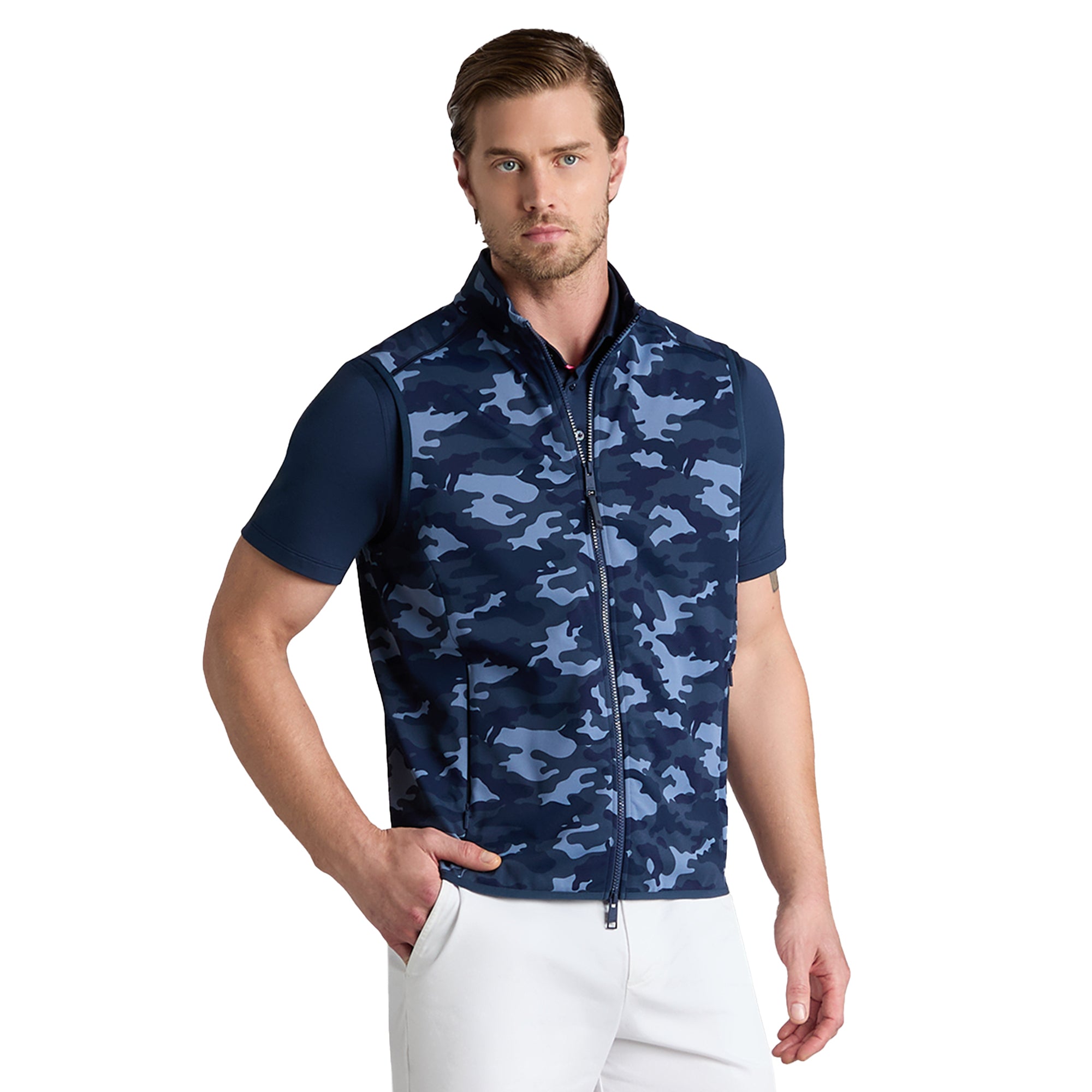 G/FORE Tech French Terry Camo Vest - Twilight Camo - GMM000067