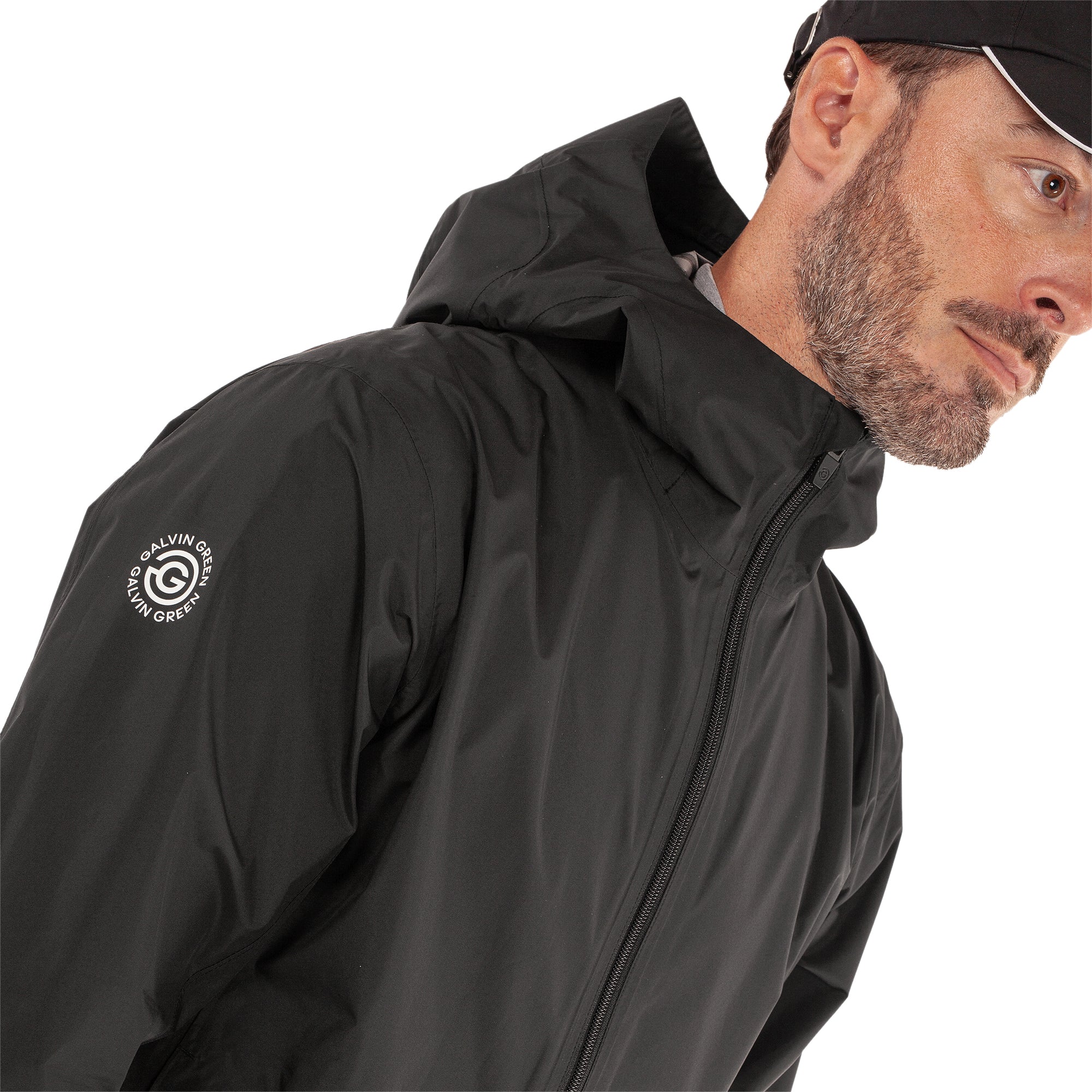 Galvin Green Akron Pertex Waterproof Golf Jacket - Black 9403