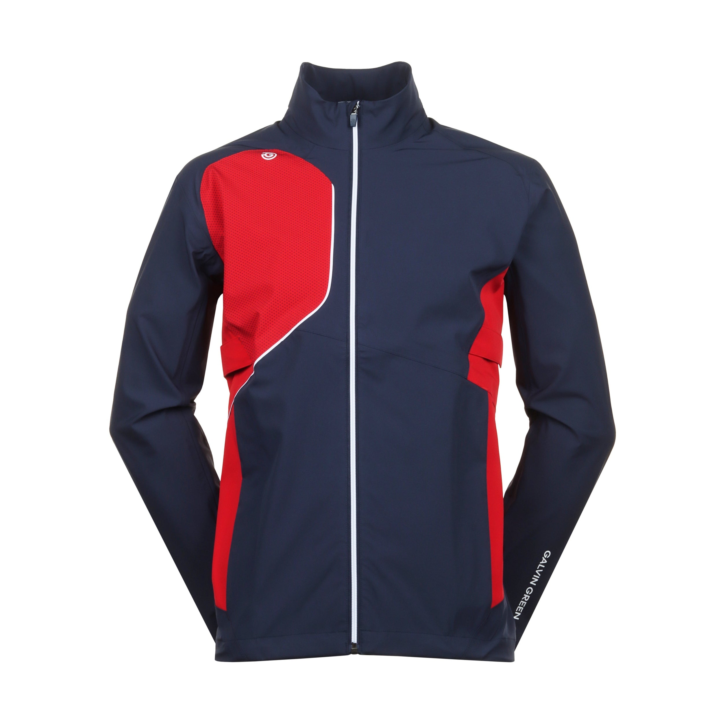 Galvin Green Ames Pertex Waterproof Golf Jacket Navy/Red 8895