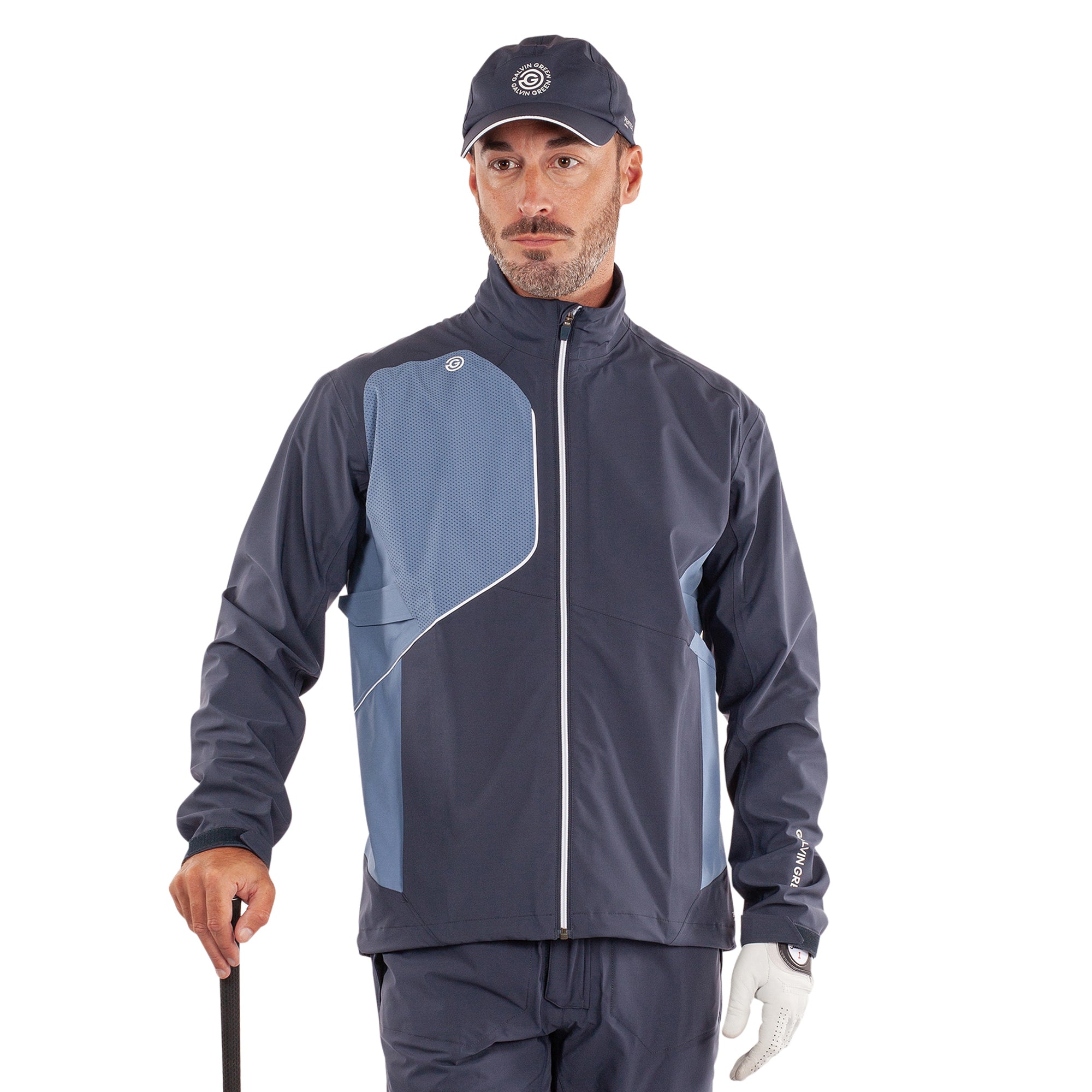 Galvin Green Ames Pertex Waterproof Golf Jacket Navy/Moonlight