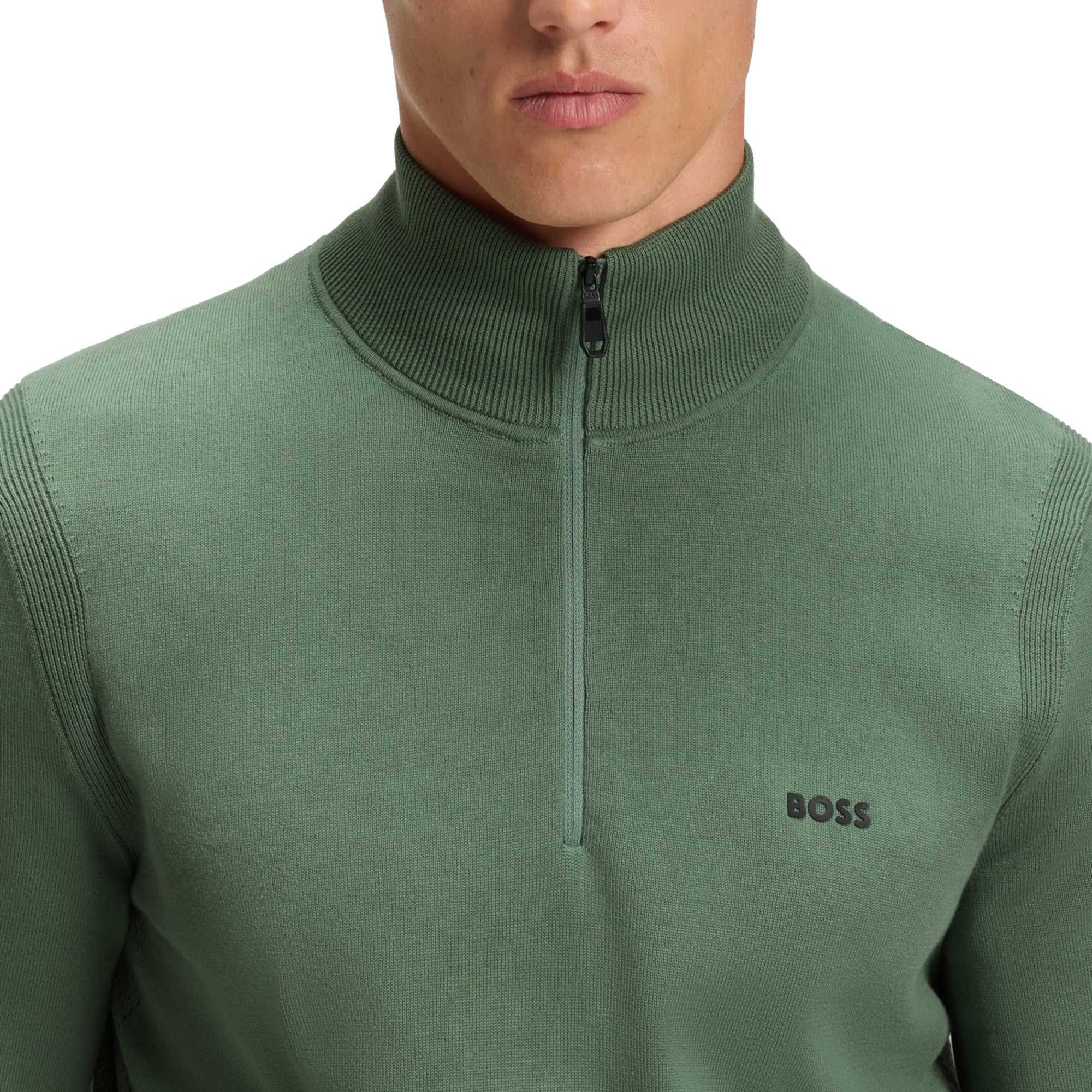 BOSS Ever-X 1/4 Zip Sweater WI25 - Sage Green 358 - 50541965-358