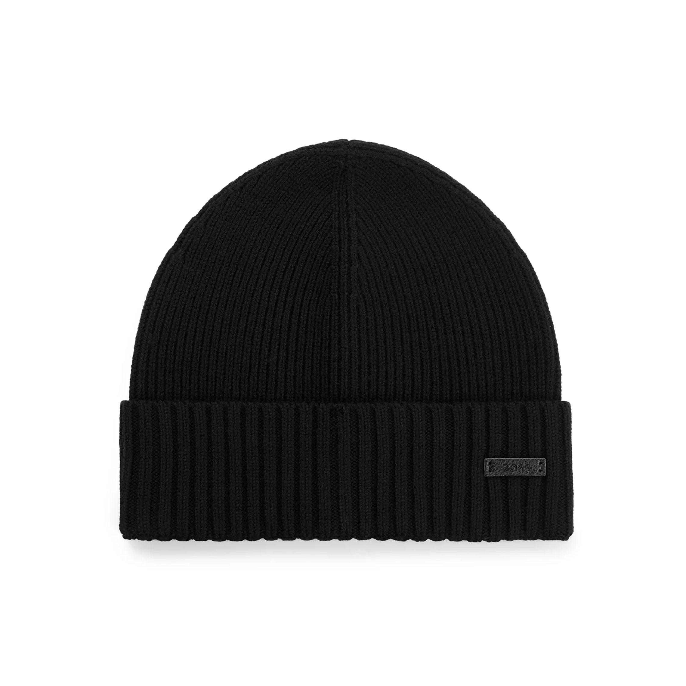 BOSS Fati Ribbed Beanie Hat 50495306 Black 001 Function18