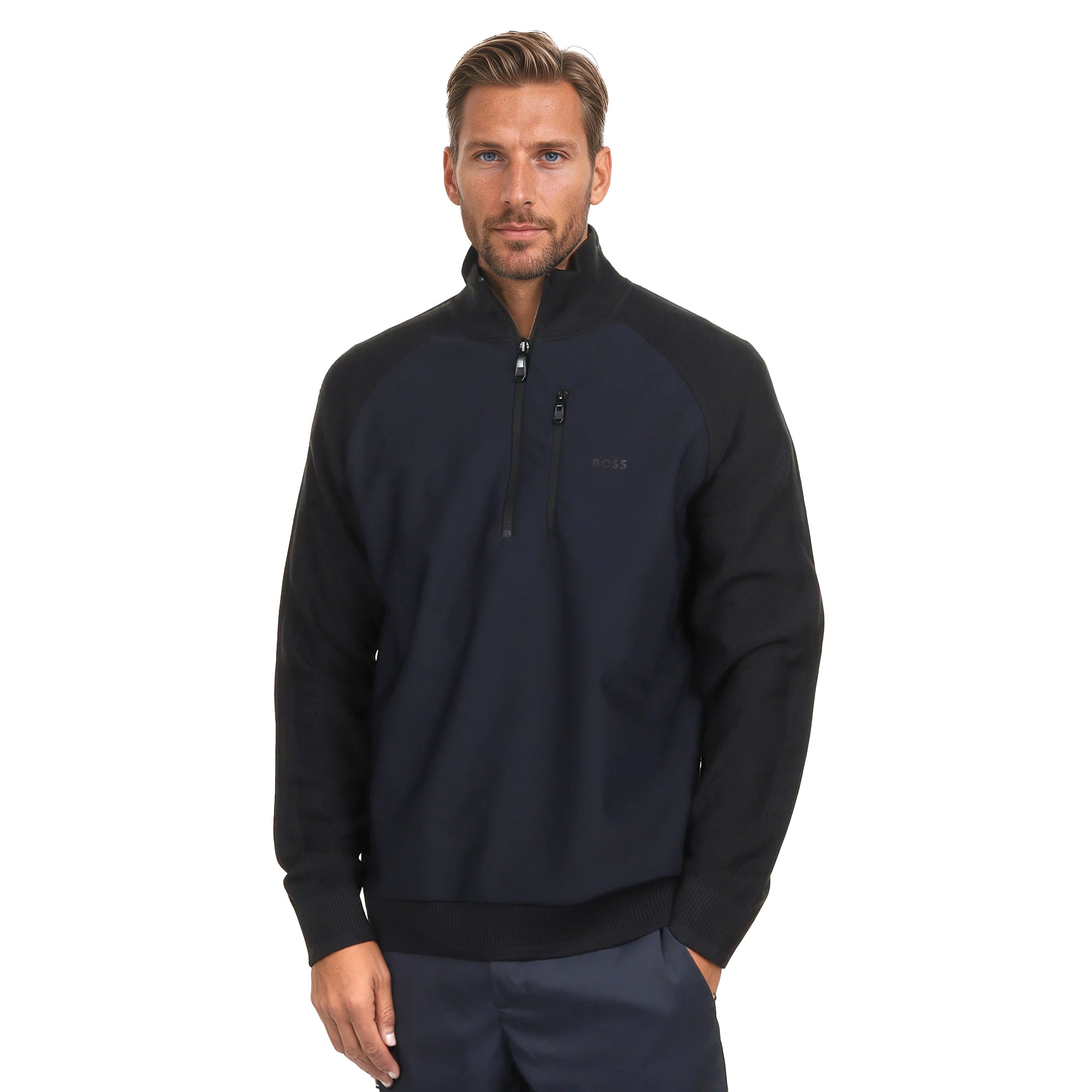 BOSS KN_Civic Hybrid 1/4 Zip WI25 - Dark Blue 402 - 50547504-402