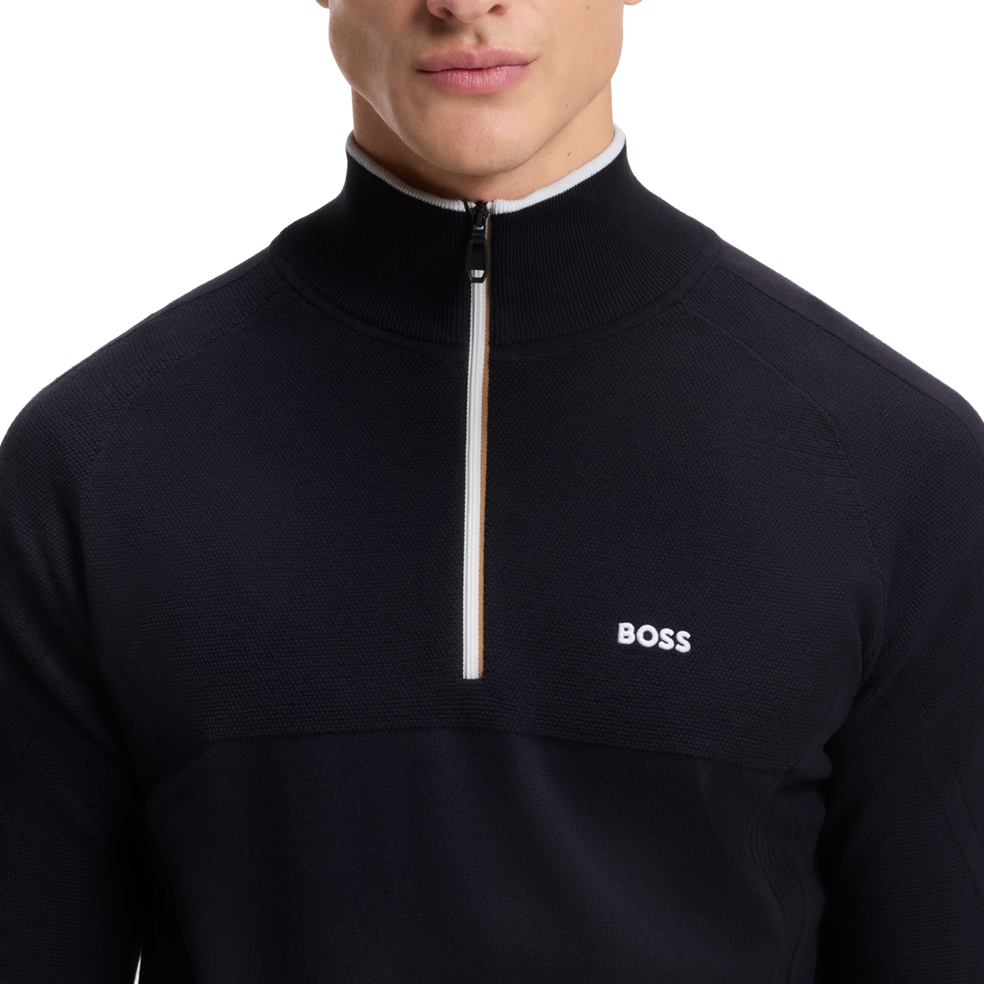 BOSS KN_GOC Hydro 1/4 Zip Sweater SP26 - Dark Blue 402 - 50553791