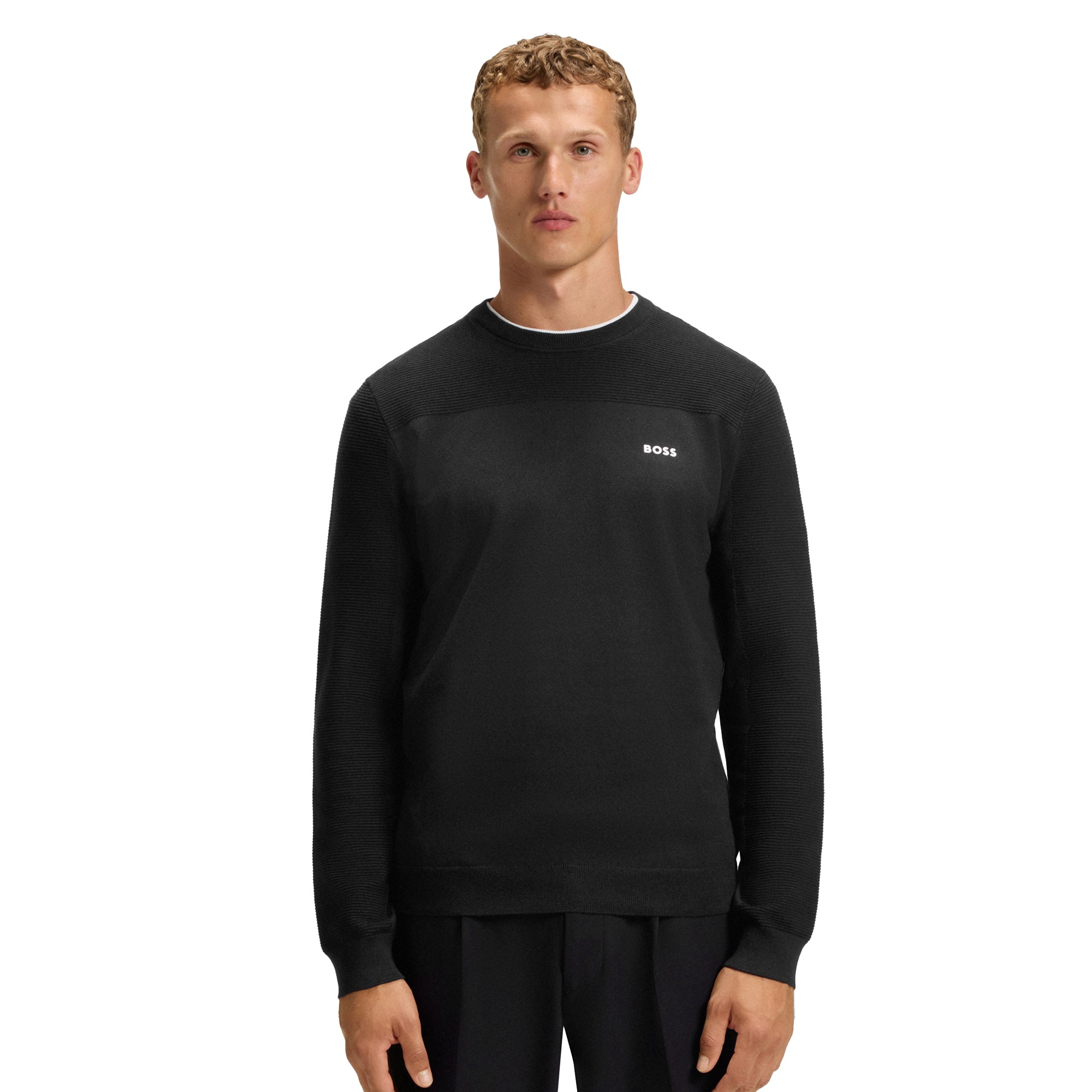 BOSS KN_Momentum-X Crew Neck Sweater SP26 - Black 001 - 50547507