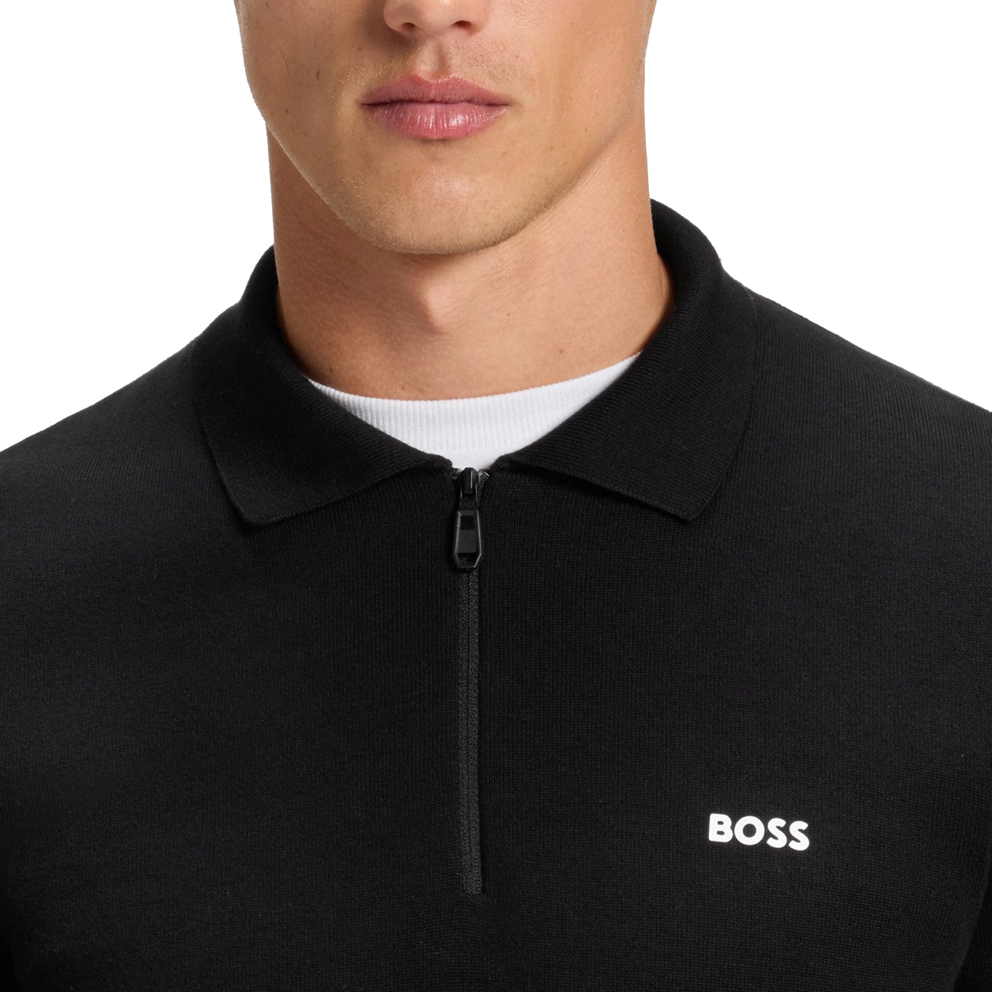 BOSS K_Ever-X Polo Collar Sweater WI25 - Black 001 - 50551688-001