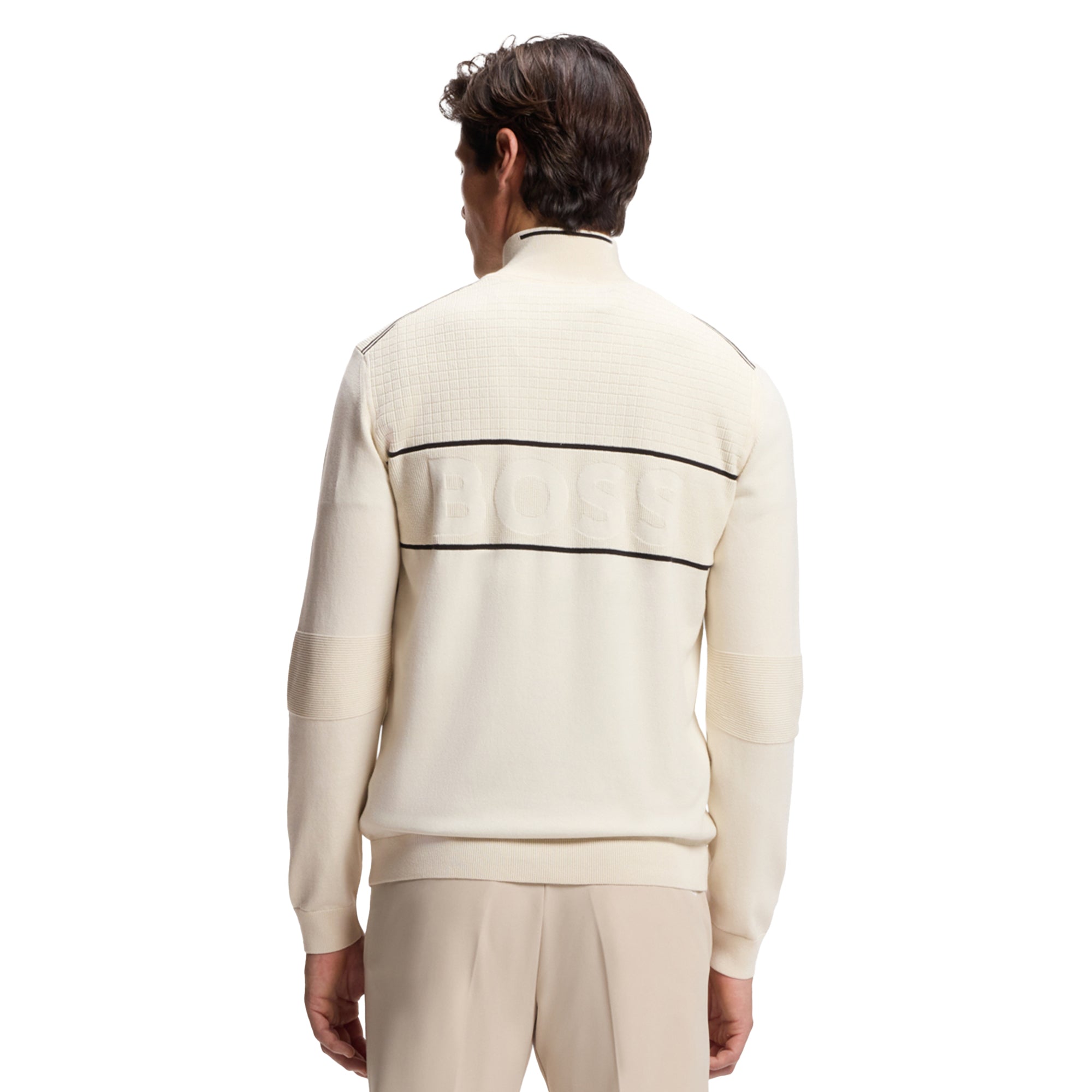 オーベルジュ　ネスト　Size42 BOSS K_Hydro 1/4 Zip Sweater WI25 - Light Beige 131 - 50541953-131