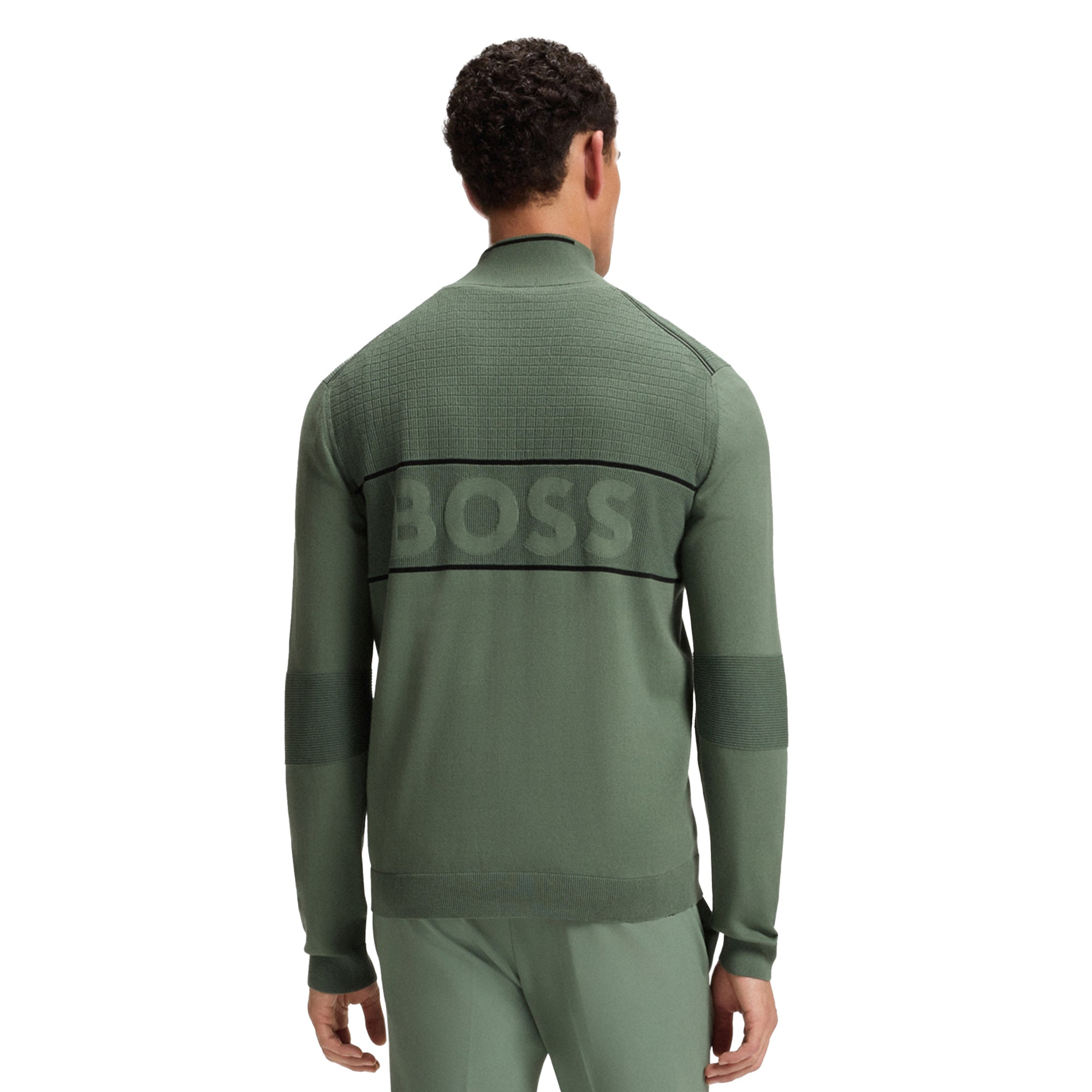 BOSS K_Hydro 1/4 Zip Sweater WI25 - Sage Green 358 - 50541953- 358