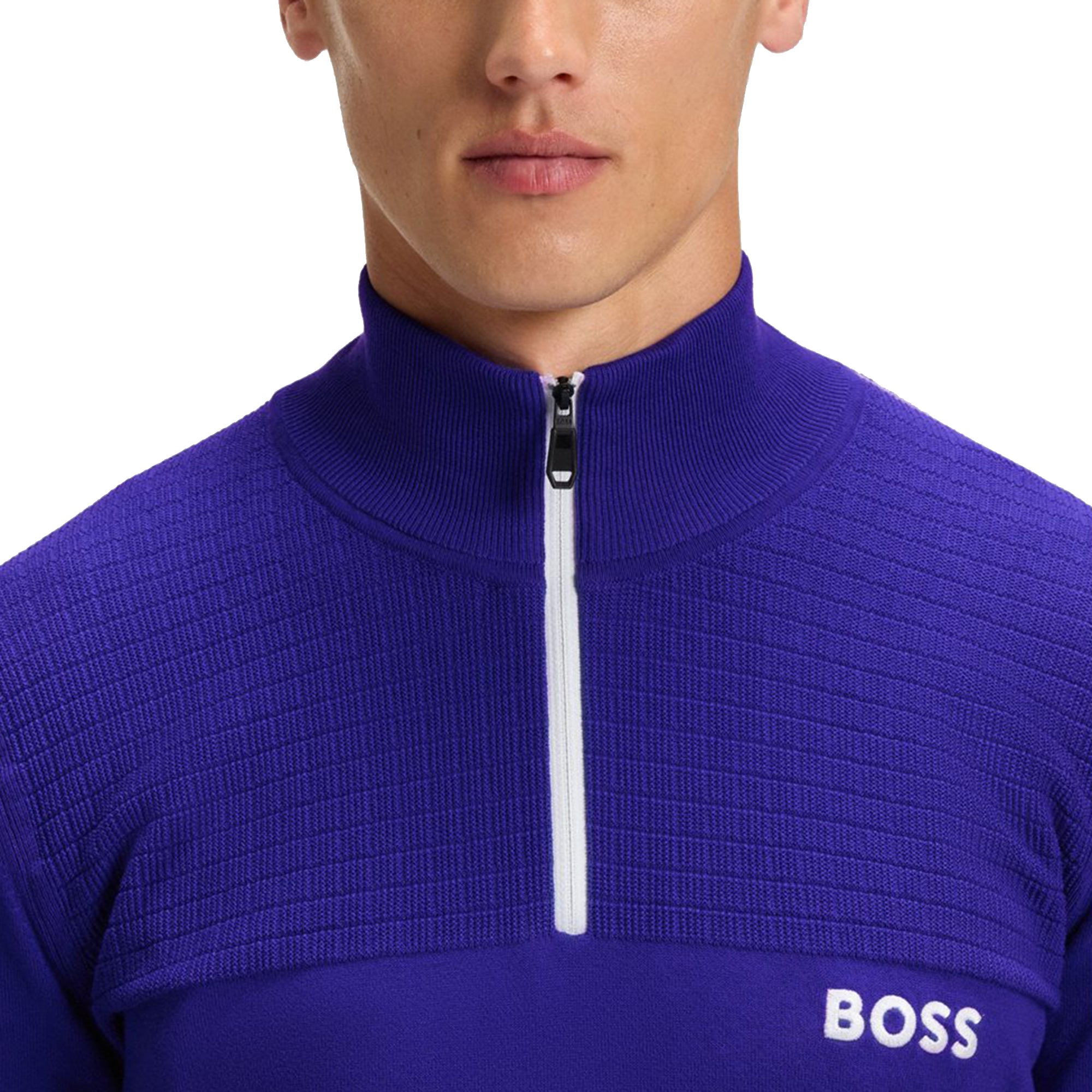 BOSS K_Hydro 1/4 Zip Sweater WI25 - Dazzling Blue 422 - 50541953