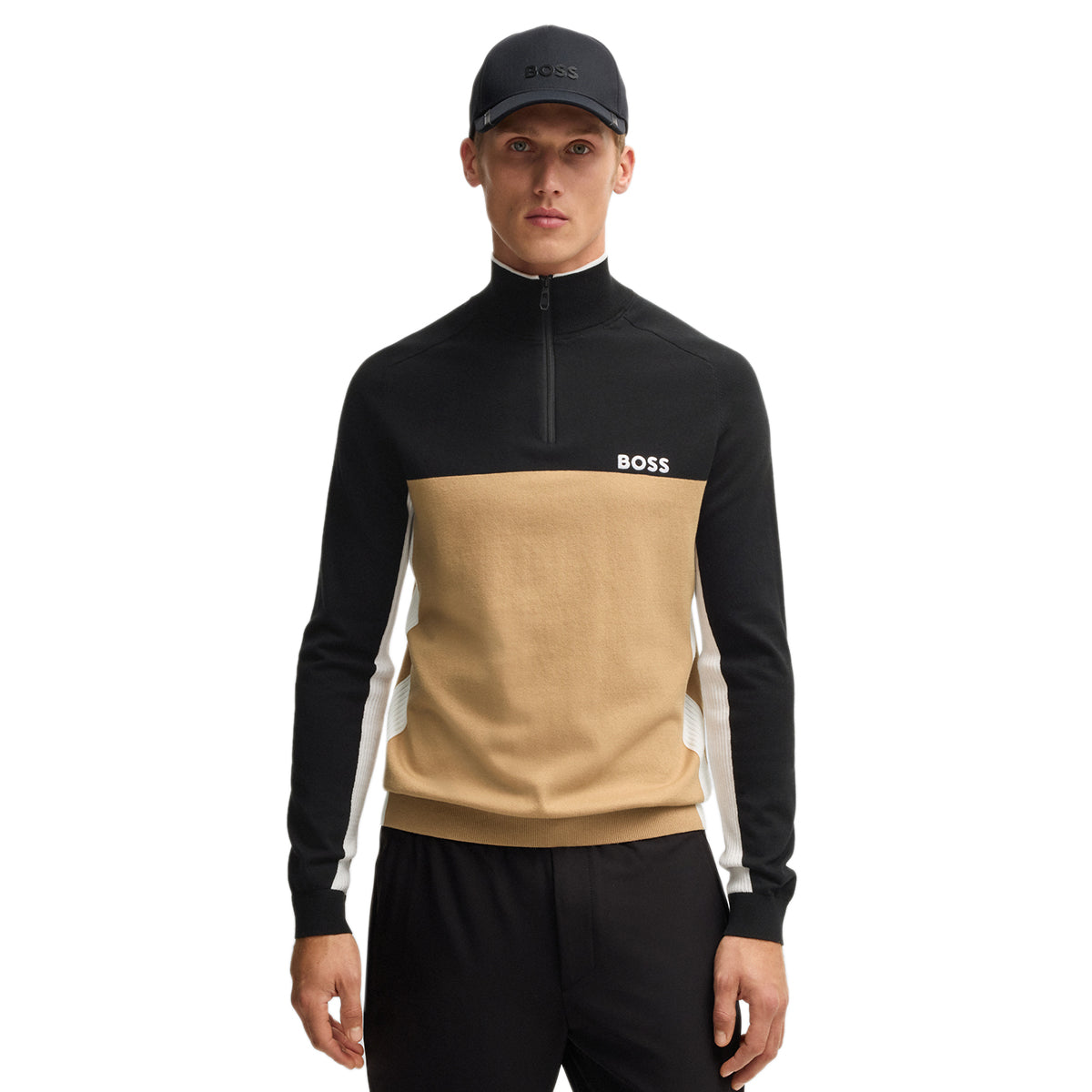 BOSS K_Hydro-X_1 Half Zip Sweater SP25 - Black 001