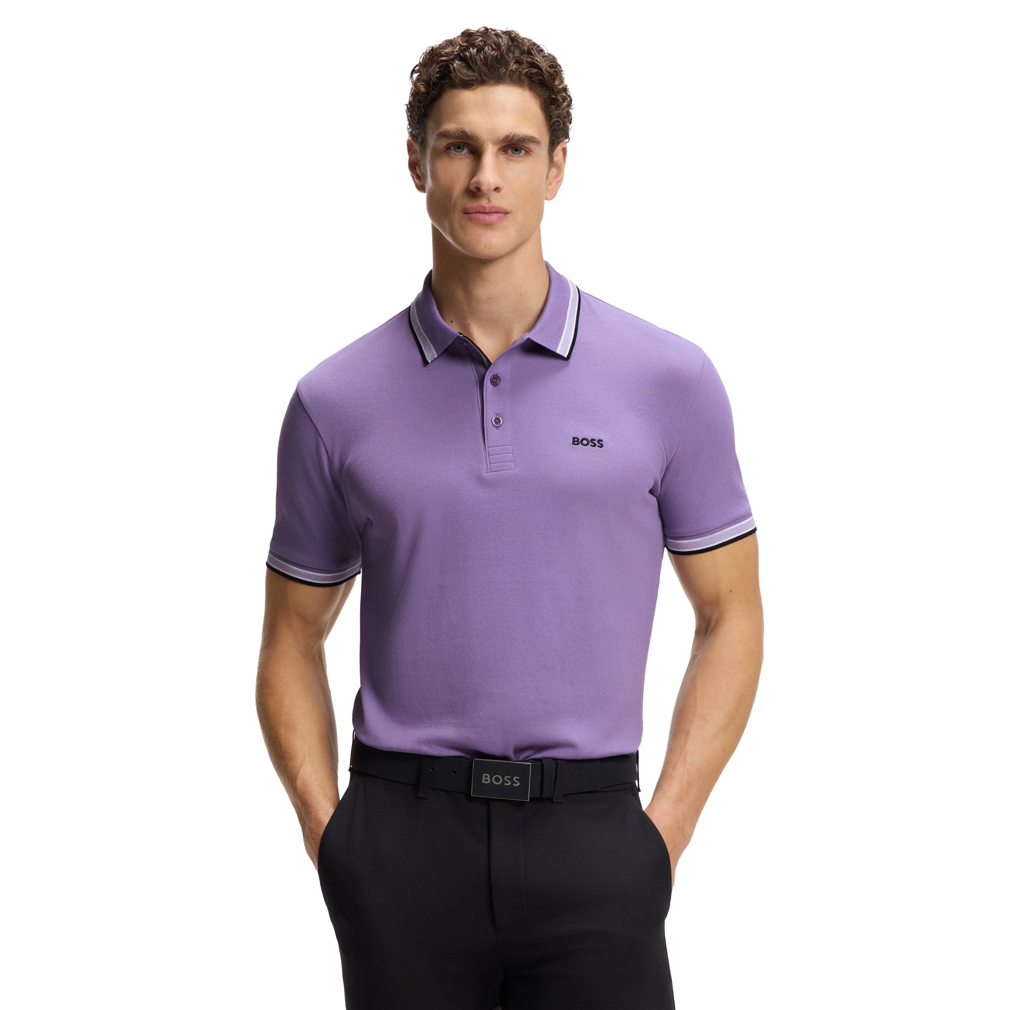 BOSS Paddy Polo Shirt SP26 - Bright Purple 521 - 50469055-521