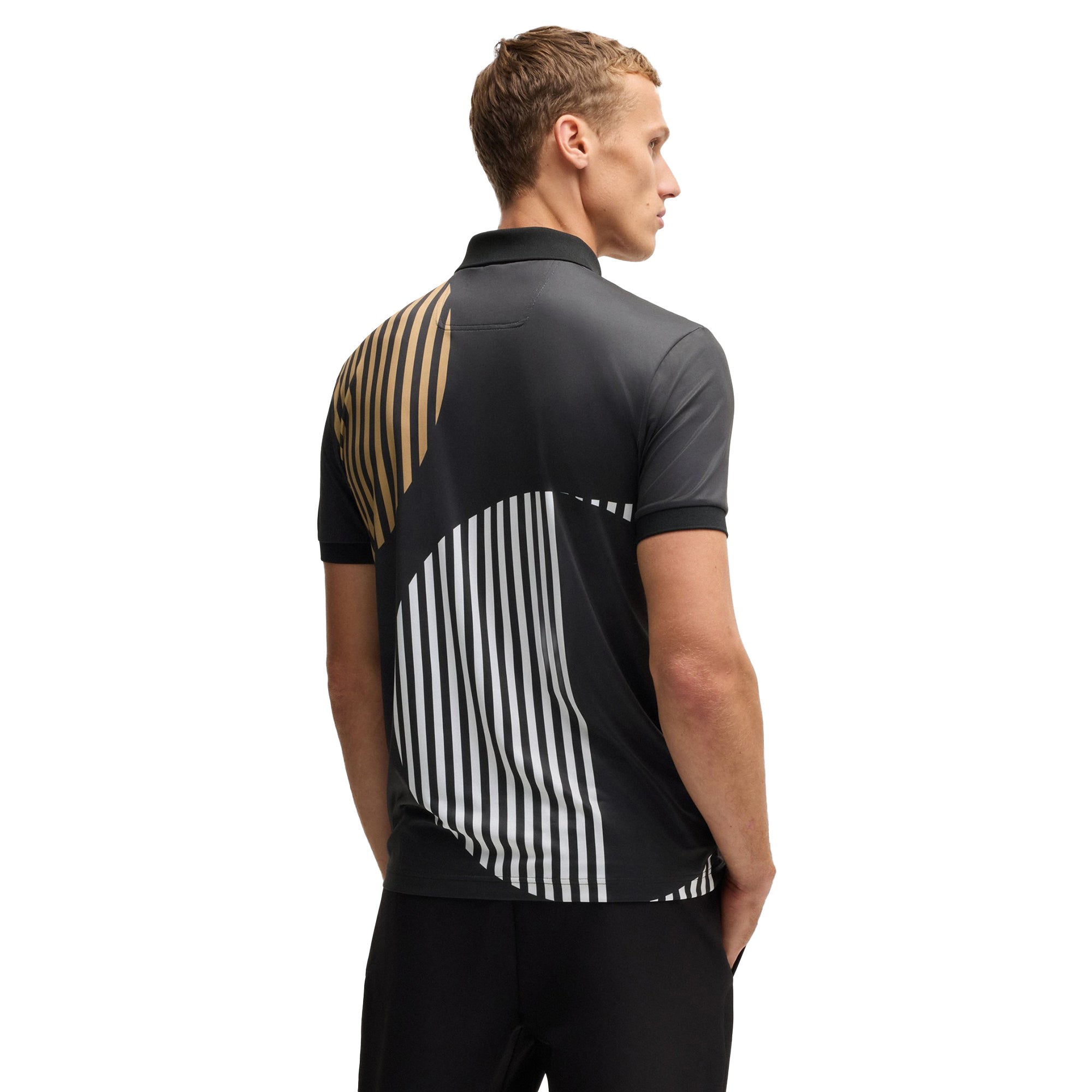 BOSS Paddy Striped C1 Polo Shirt SU25 Black 001 50539506-001