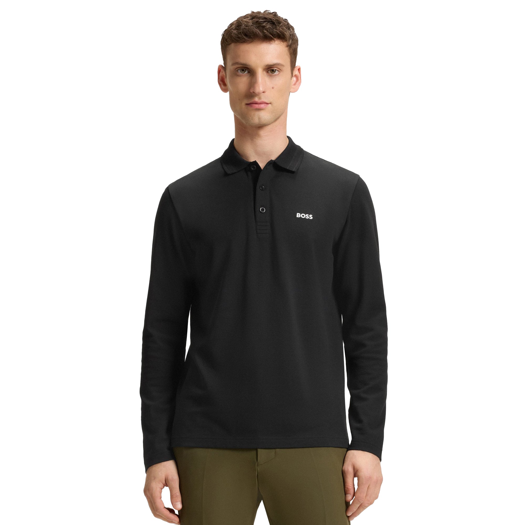 BOSS Plisy LS Polo Shirt WI25 Black 009 50536609-009 Function18