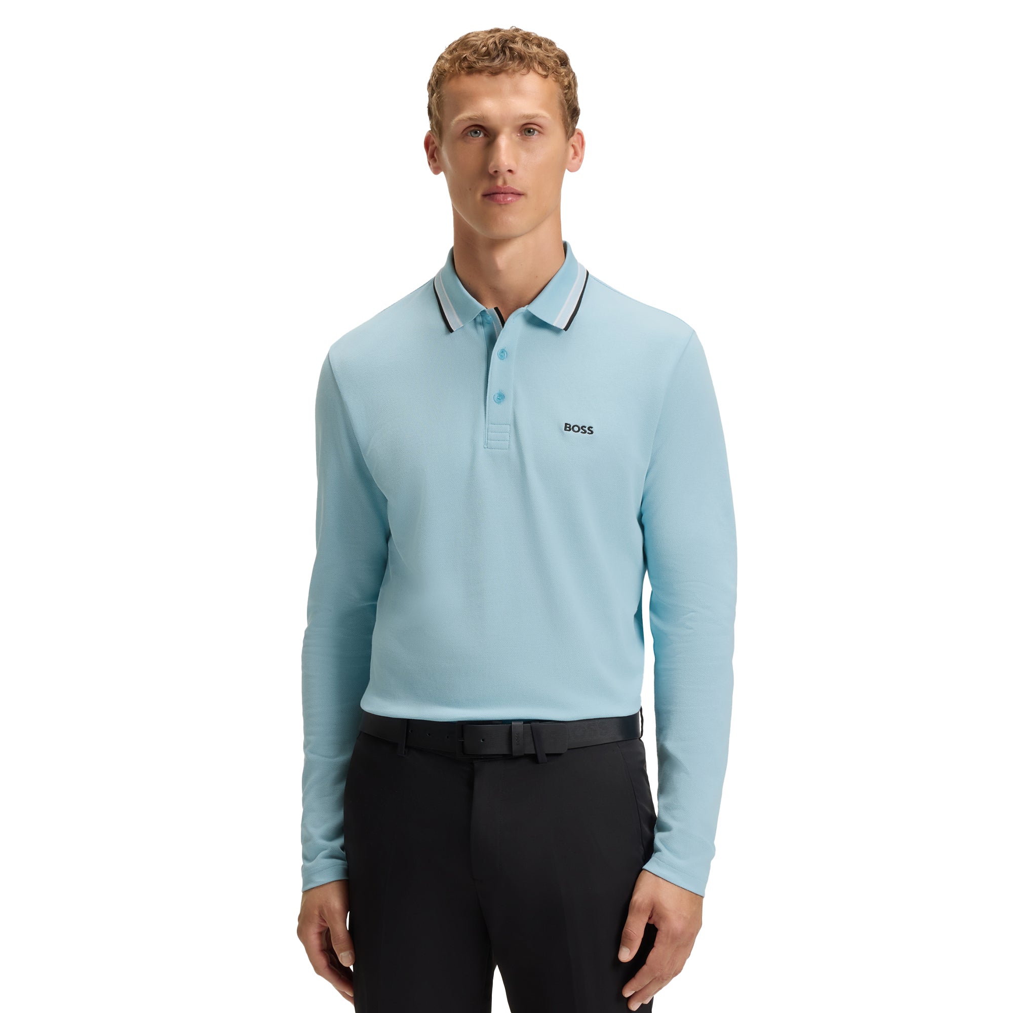 BOSS Plisy LS Polo Shirt FA25 - Pastel Blue 455 - 50536609-455