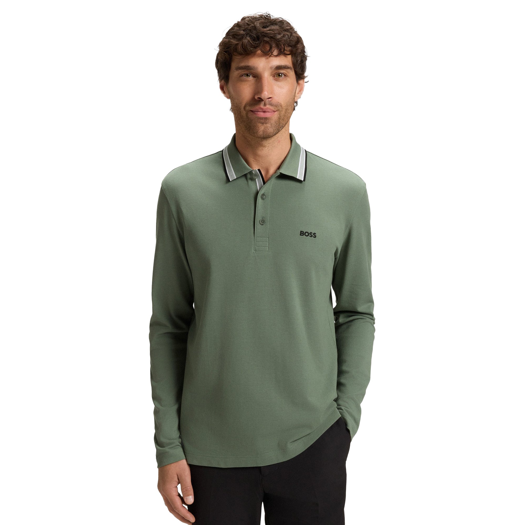 BOSS Plisy LS Polo Shirt WI25 Hunter Green 359 50536609-359