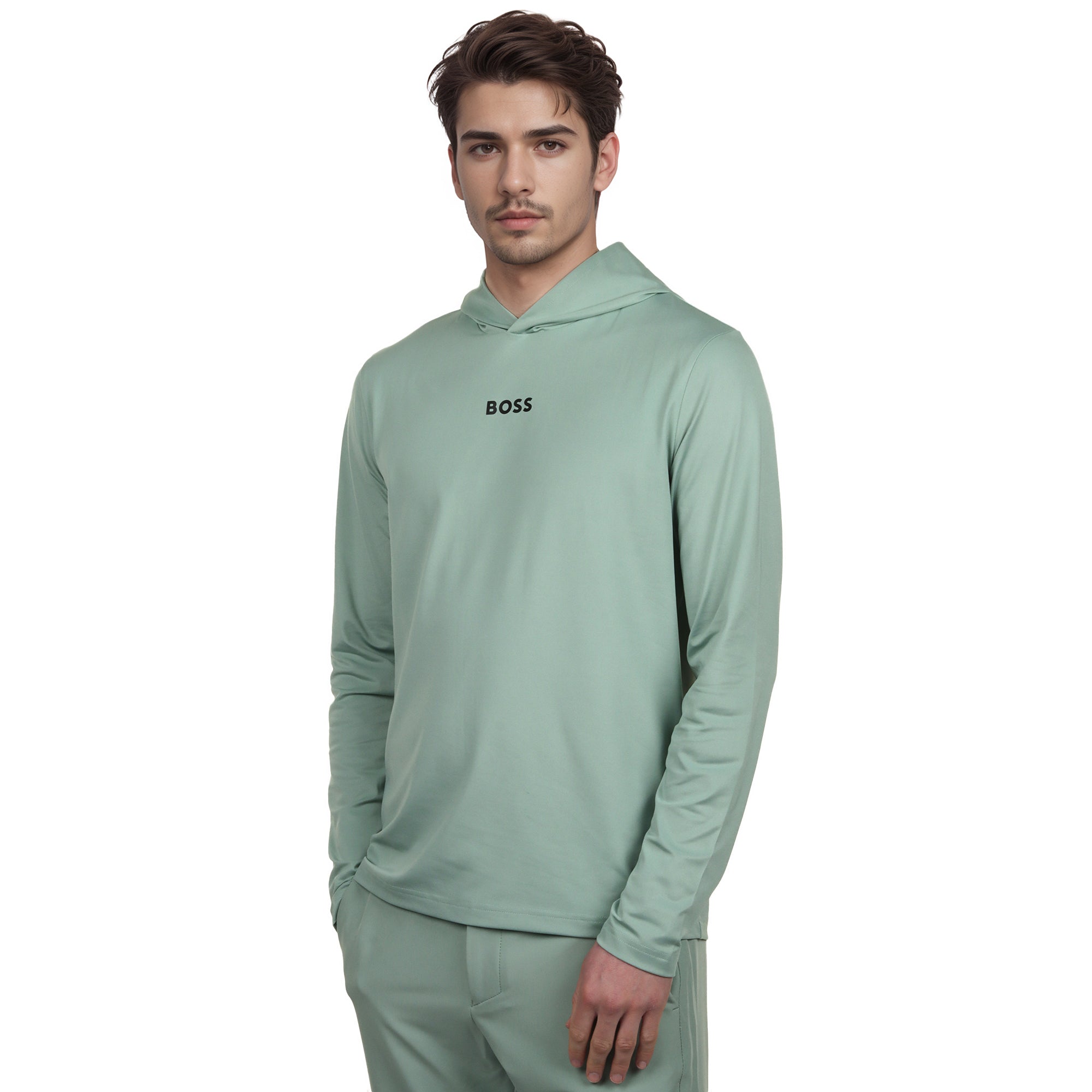 BOSS Scott Hooded Pullover SU25 - Iceberg Green 357