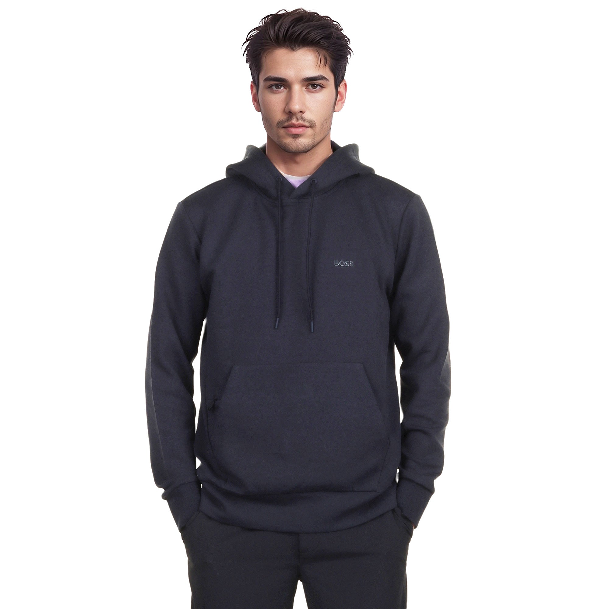 HUGO BOSS|HOOD/ZIP-UP (Soody Hoodie (50506130-402)) BOSS Soody Hooded Pullover SP25 - Dark Blue 402 - 50506130