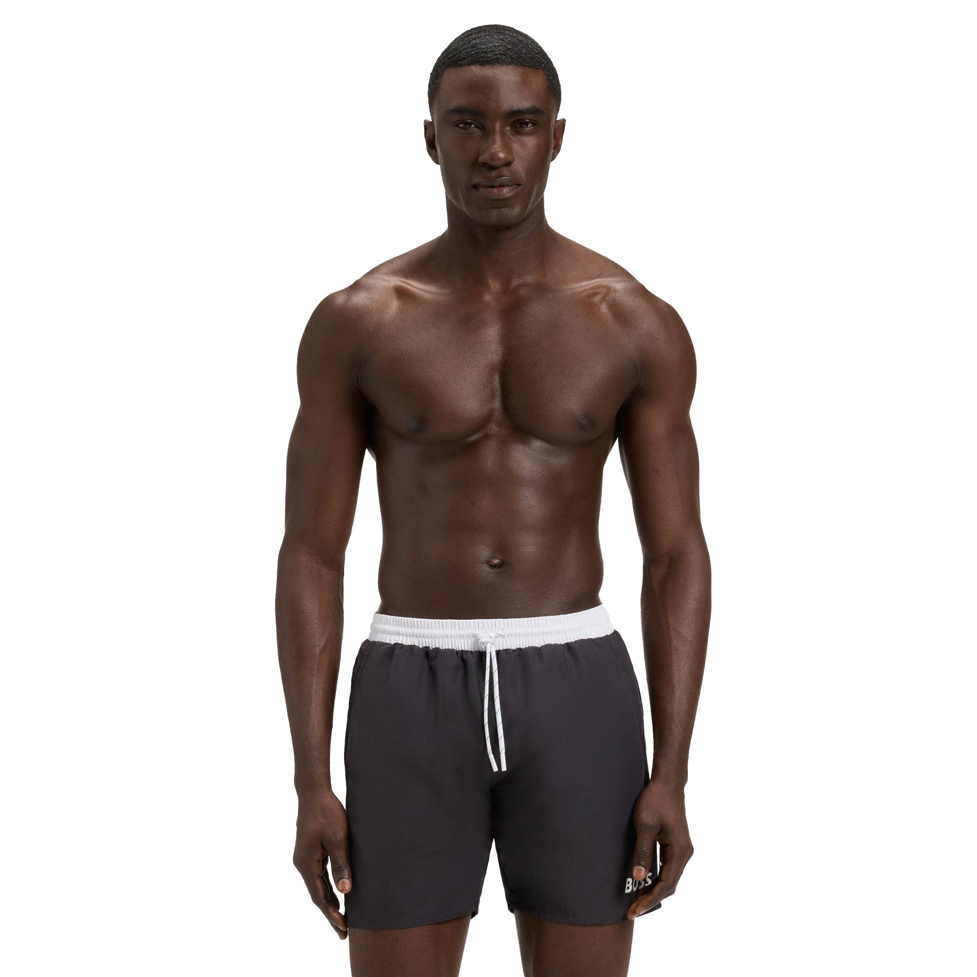BOSS Men's Standard Starfish Print Swim Trunks - Quick Dry, Recycled Polyester, Elastic Waist