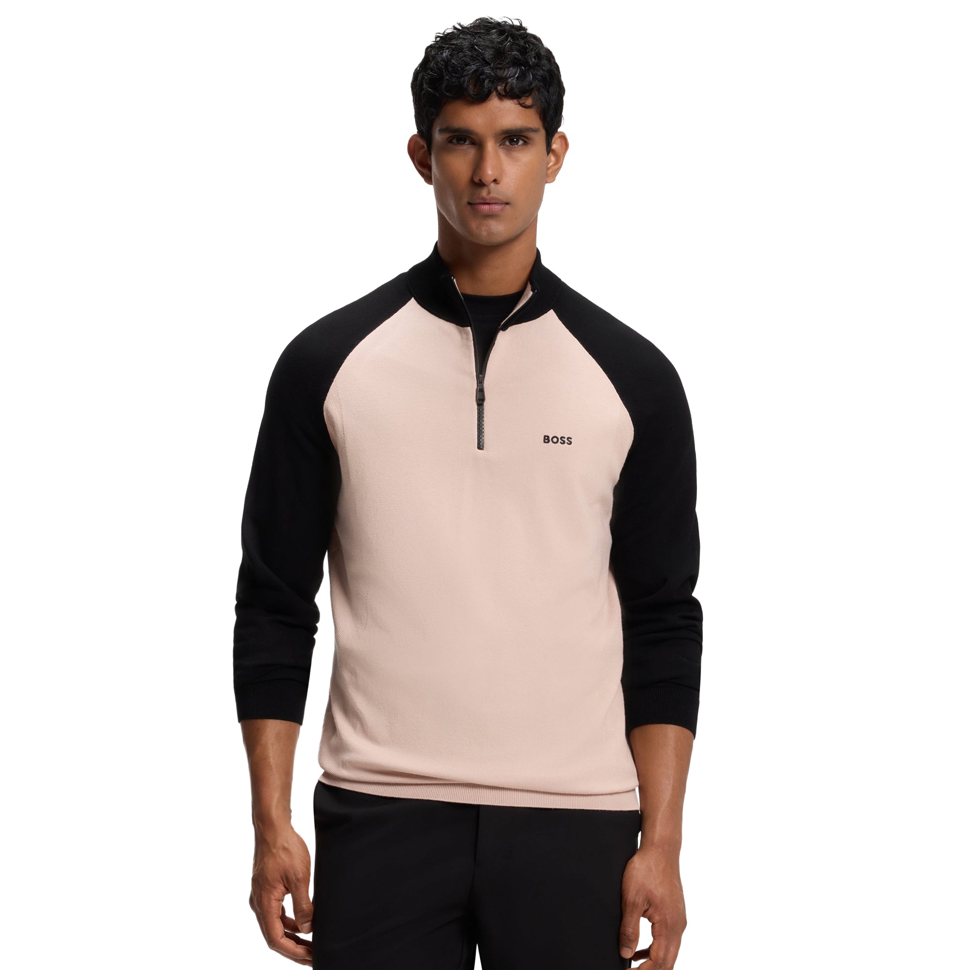 BOSS Swing 1/4 Zip Golf Sweater - Cantaloupe 835 - 50563379-835