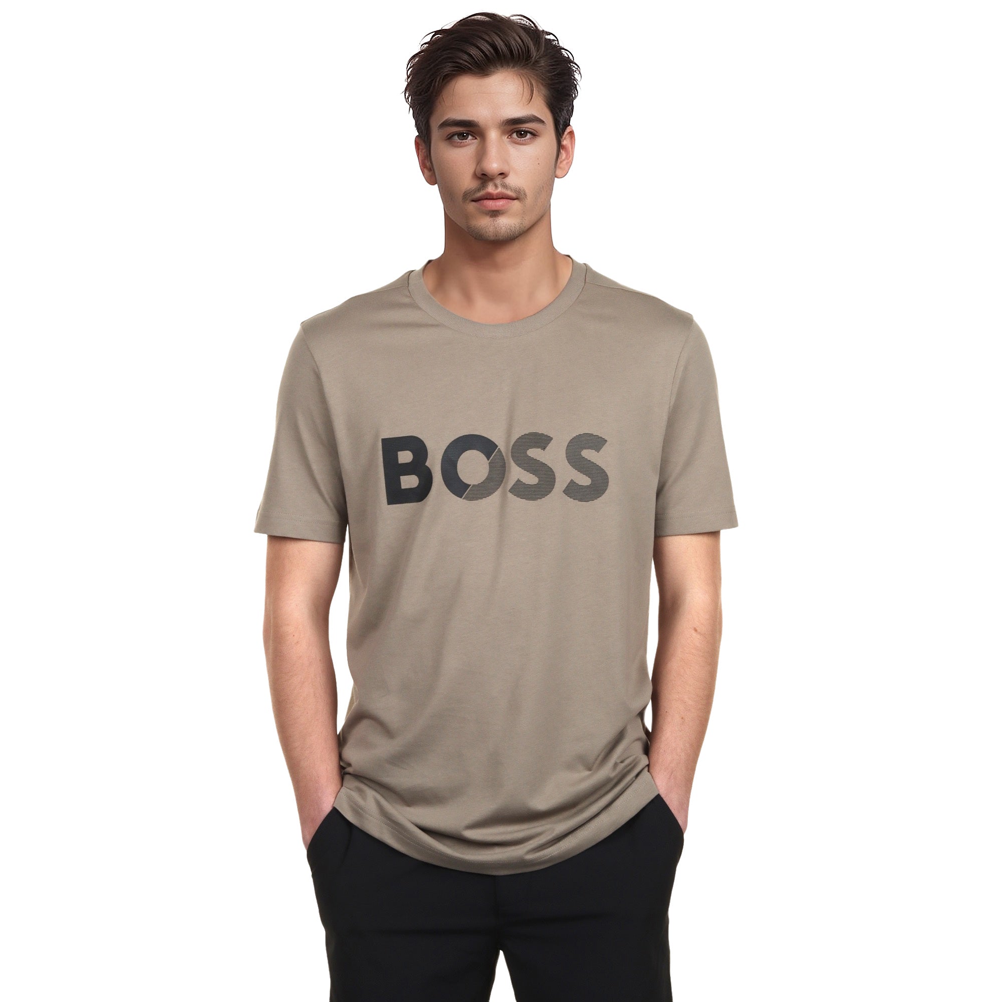BOSS Tee Tape Logo SP25 - Brindle 334 - 50530990-334