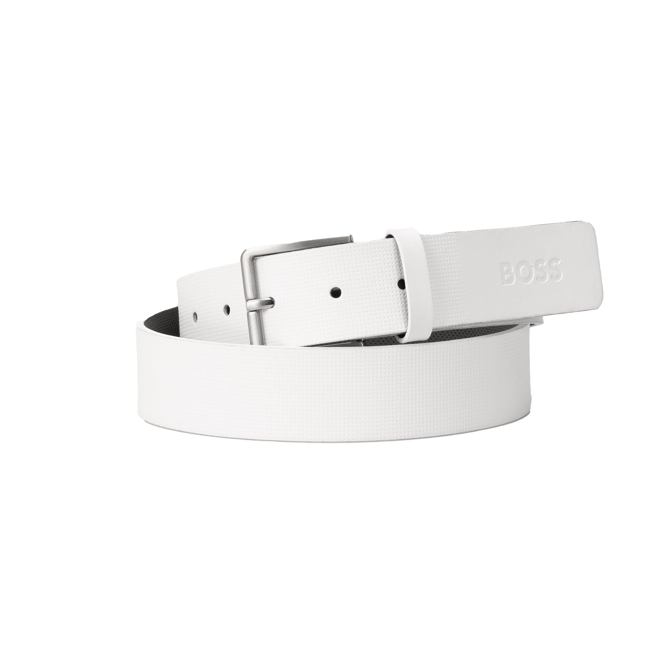 hugo boss white golf belt