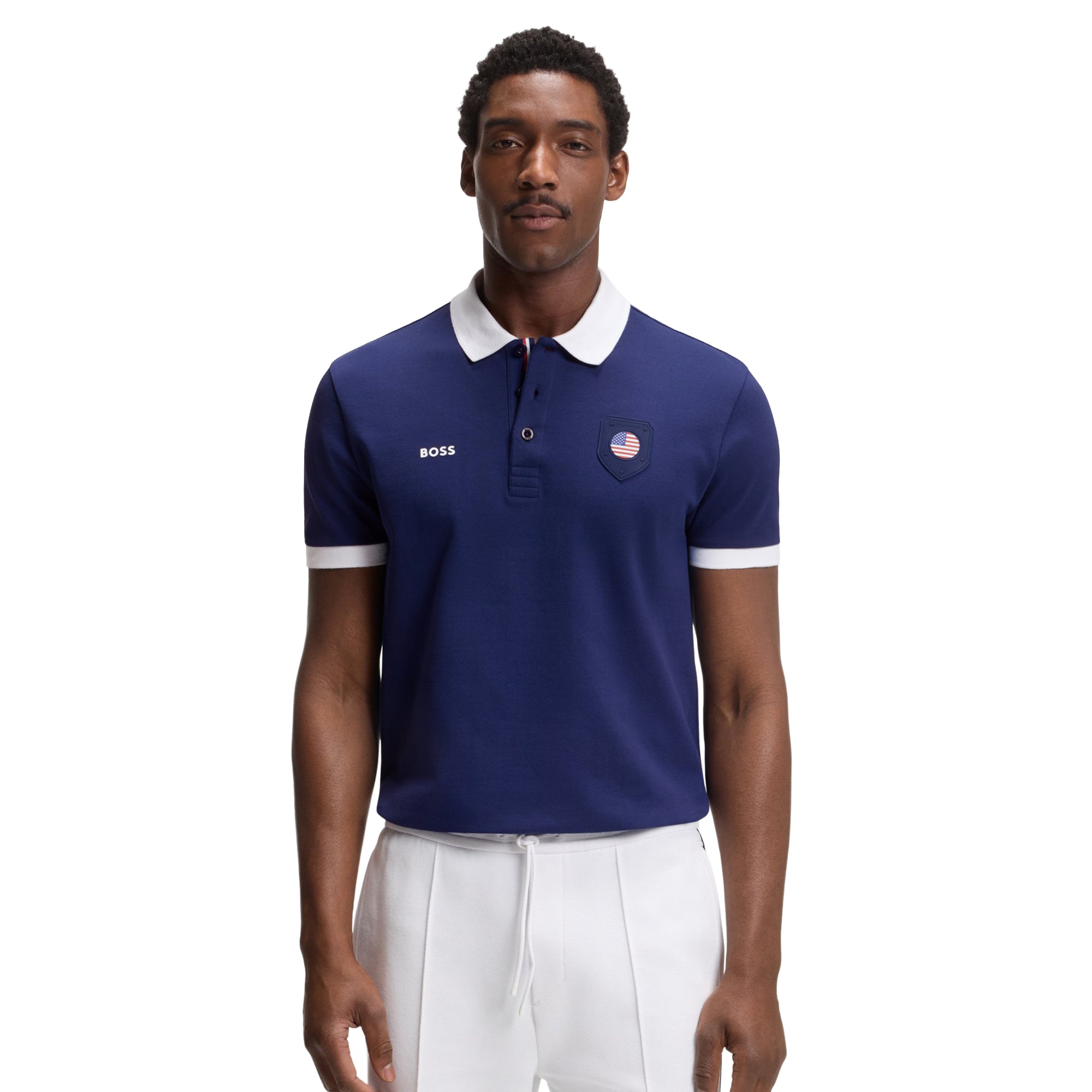 BOSS World Cup Lux Golf Polo Shirt - Medium Blue 421 - 50559263