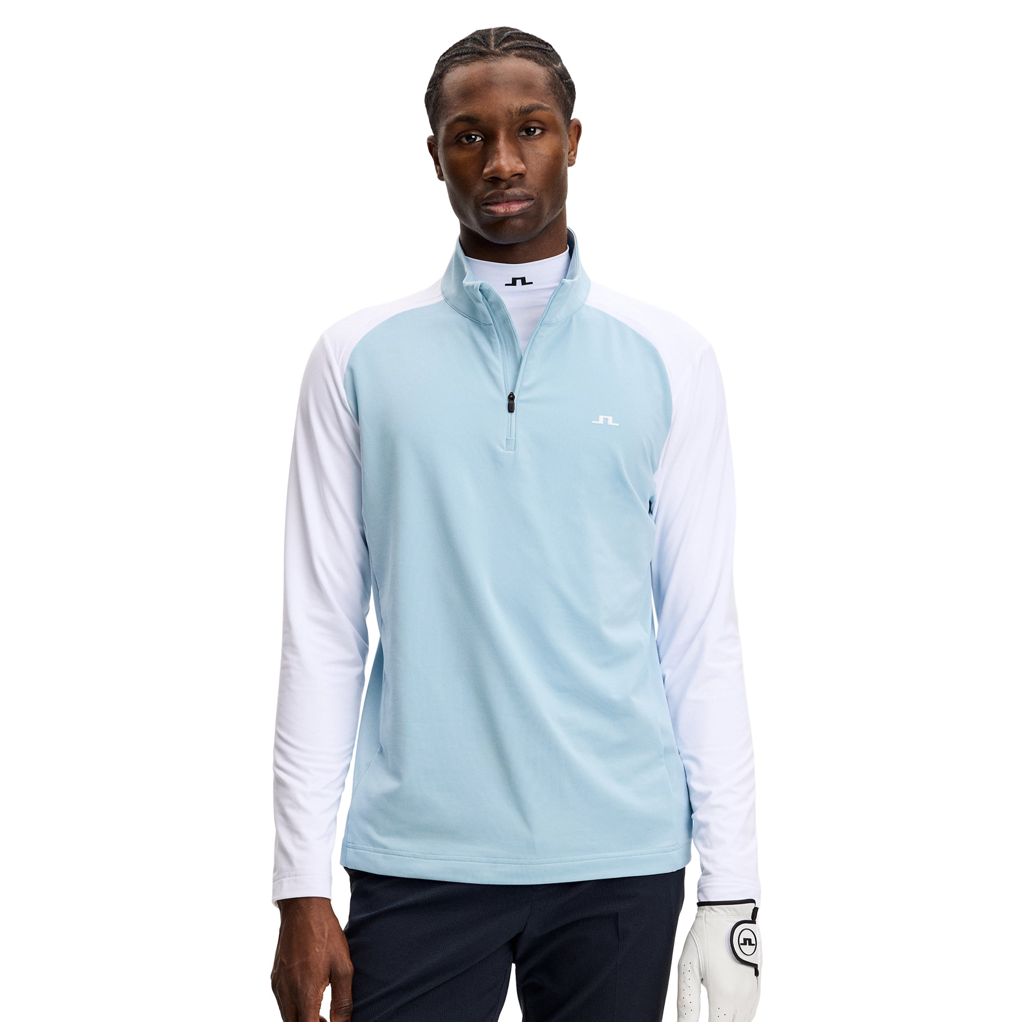 J.Lindeberg Golf Blake Zip Mid Layer SS26 - Forget Me Not O127