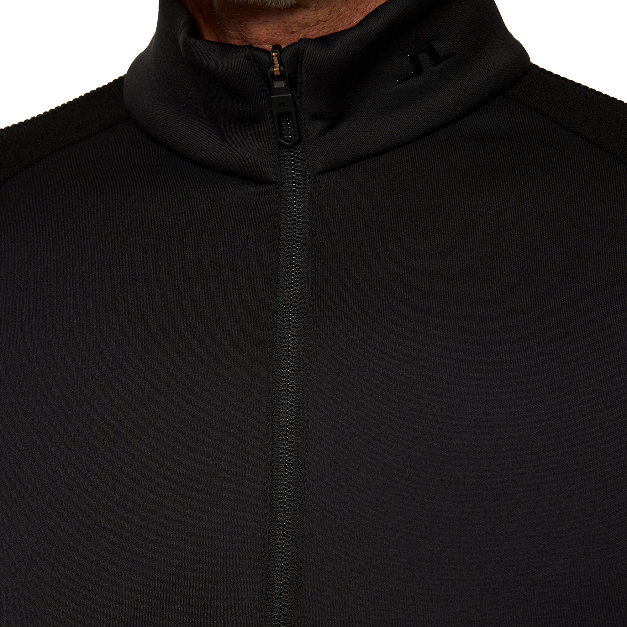 J.Lindeberg Golf Devin Hybrid Knit Zip Sweater WH25 - Black 9999
